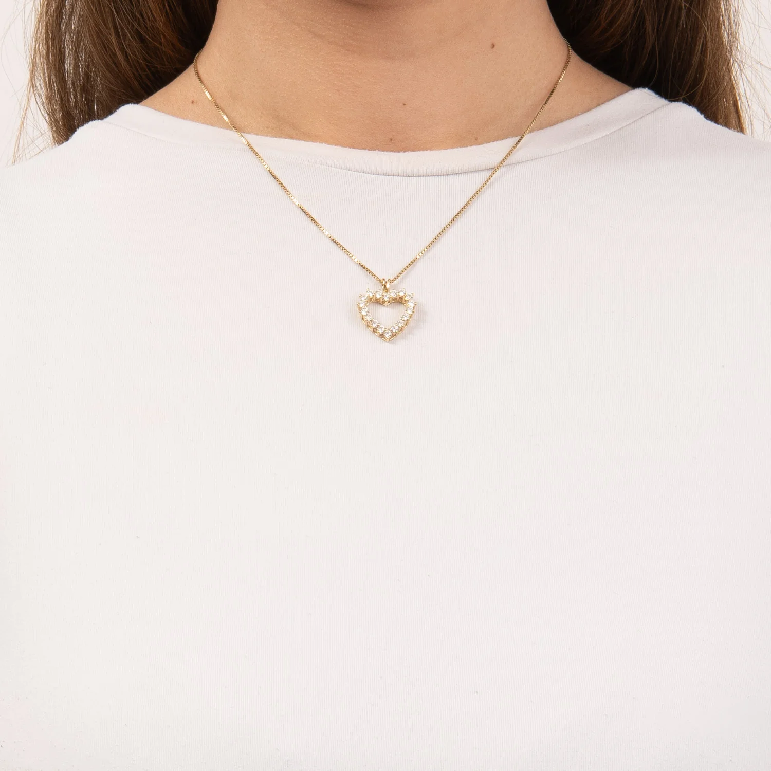 Aveny LUXURY - Hjertevedhæng m. brillianter - 14 kt. guld - Image 3