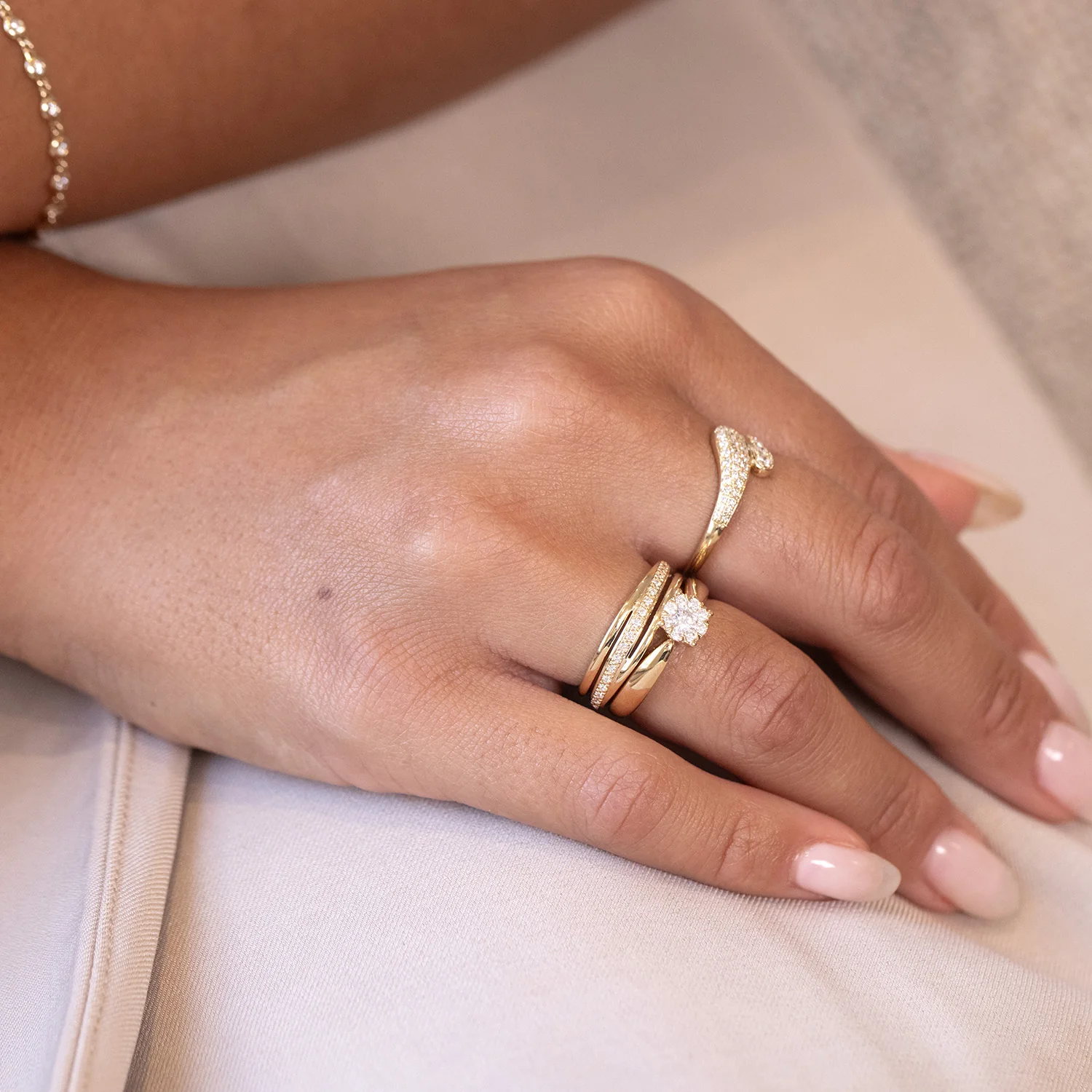 Aveny LUXURY - Illusion ring m. 9 brillianter, 0,25 ct. w/si - 14 kt. guld - Image 4