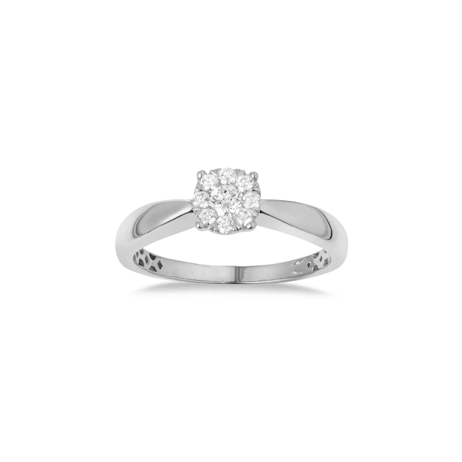 Aveny LUXURY - Illusion ring m. 9 brillianter, 0,25 ct. w/si - 14 kt. hvidguld