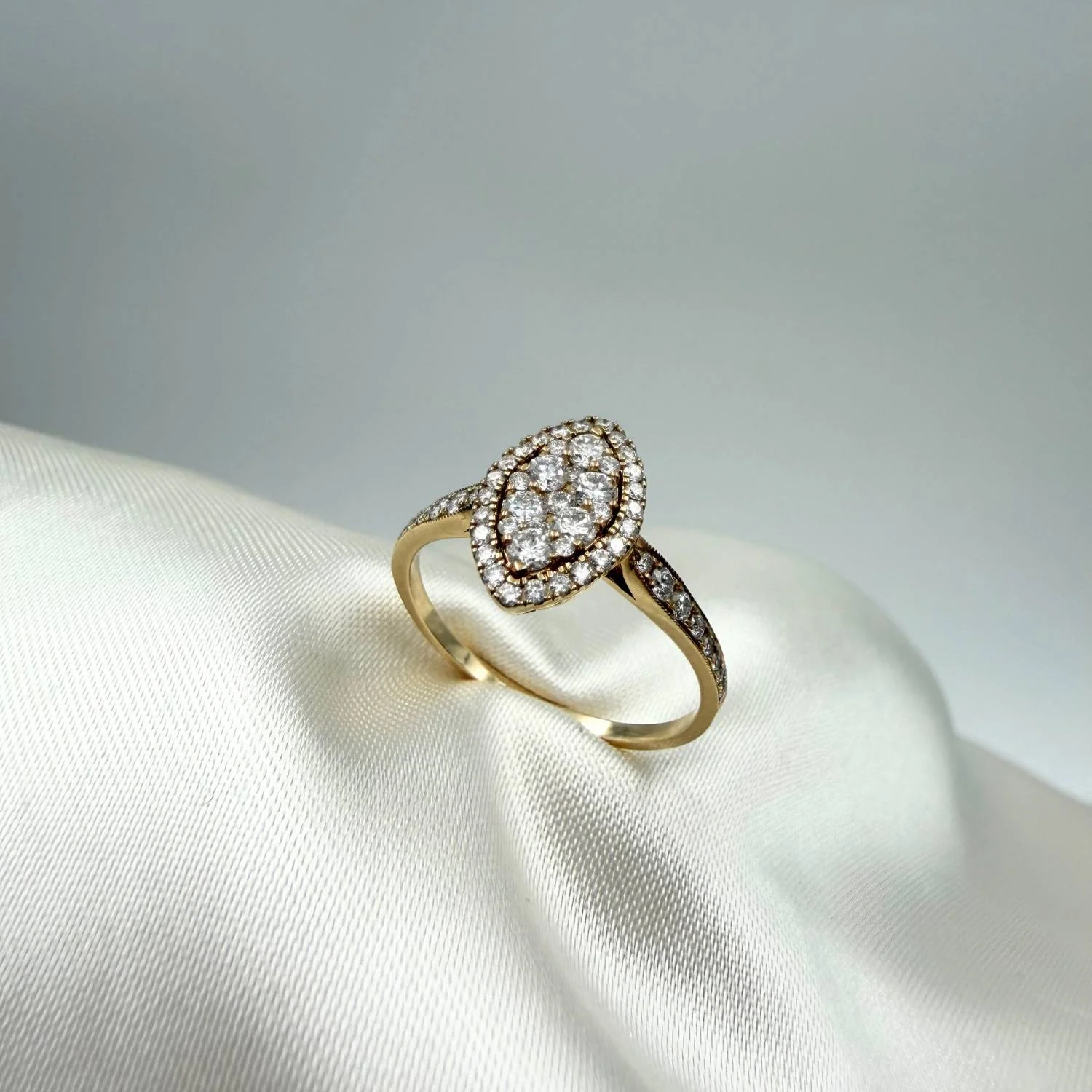 Aveny LUXURY - Markiz ring m. 55 brillianter, 0,52 ct. w/si - 14 kt. guld - Image 3