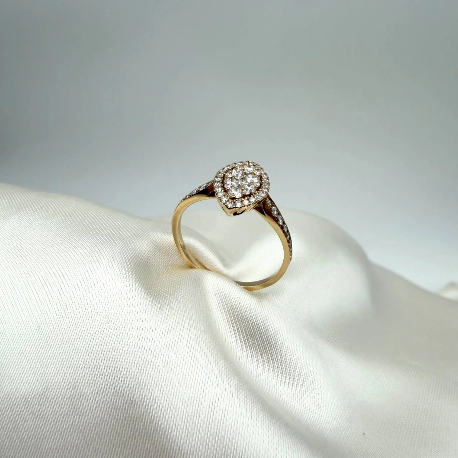 Aveny LUXURY - Markiz ring m. 55 brillianter, 0,52 ct. w/si - 14 kt. guld - Image 4