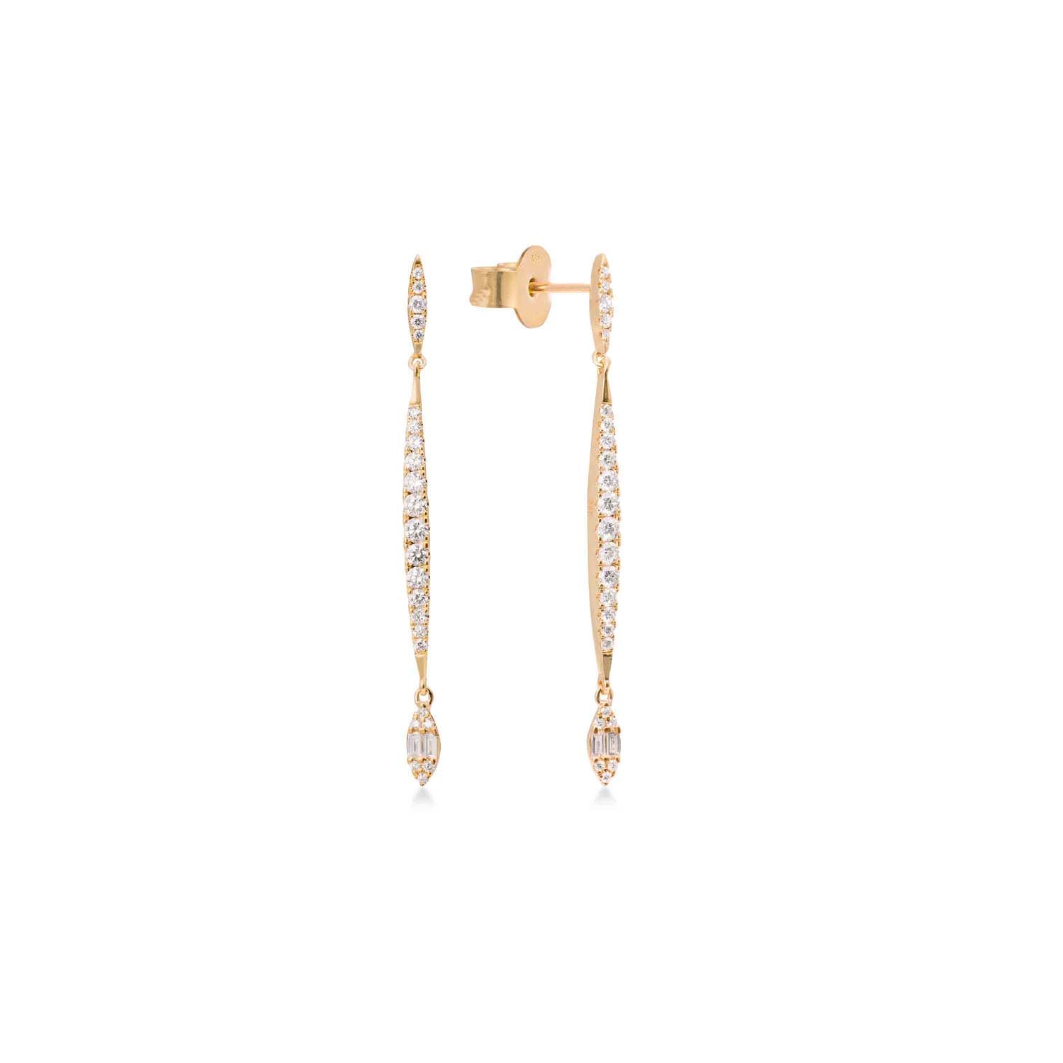 Aveny LUXURY - Ørehængere m. 52 brillianter, 0,45 ct. - 14 kt. guld