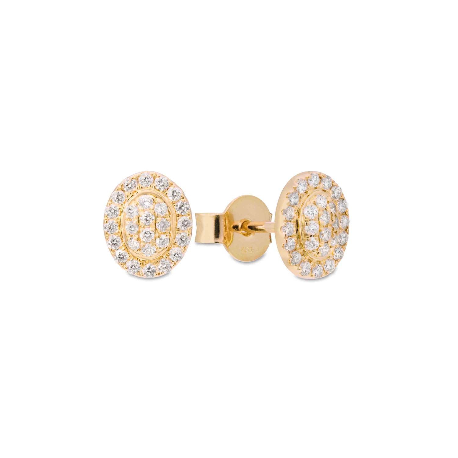 Aveny LUXURY - Ovale ørestikker m. 52 brillianter, 0,31 ct. w/si - 14 kt. guld