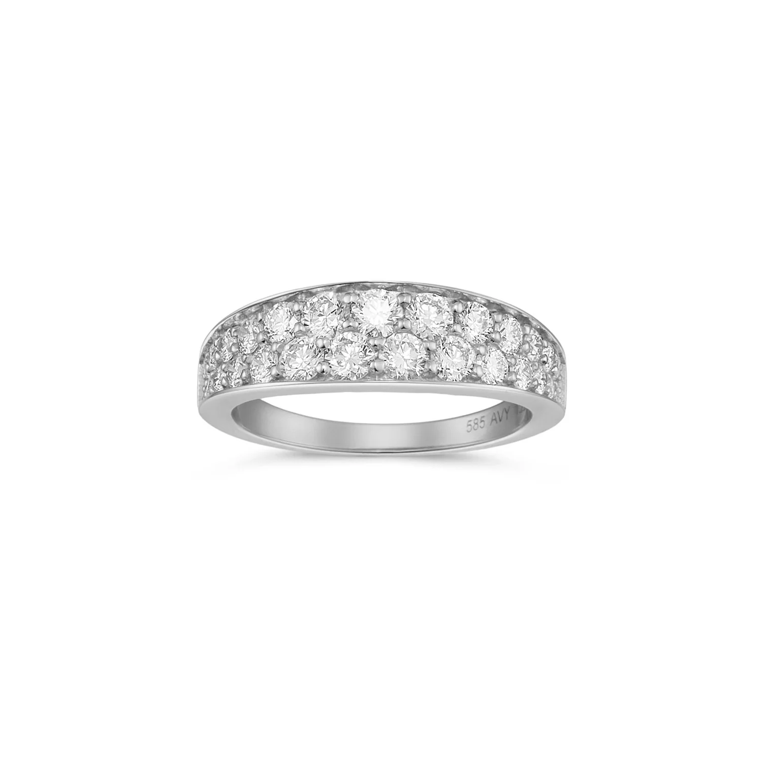 Aveny LUXURY - Ring, 1,22 ct. w/si pavé - 14 kt. hvidguld