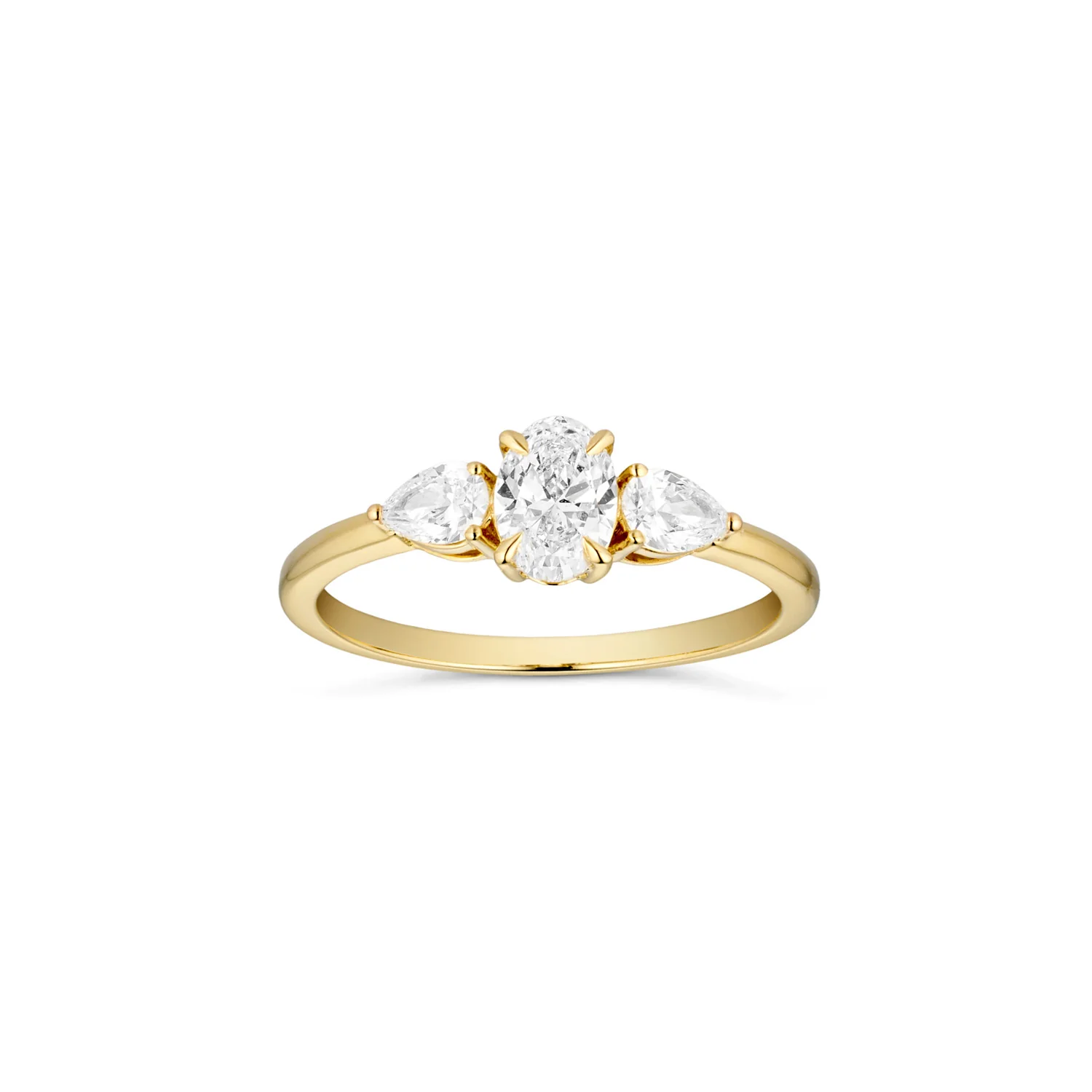 Aveny LUXURY - Ring m. 3 brillanter, 0,82 ct. w/si - 14 kt. guld