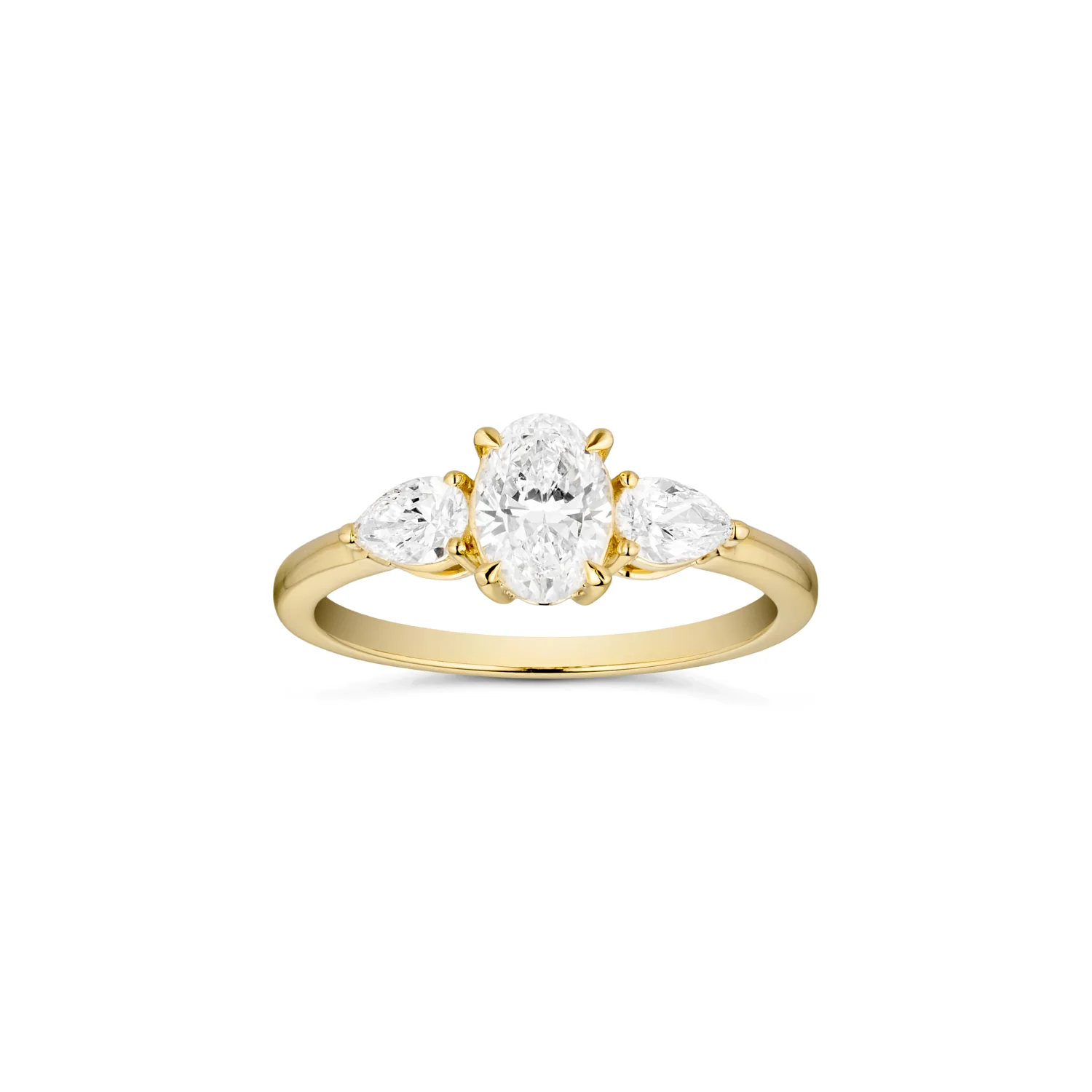 Aveny LUXURY - Ring m. 3 brillanter, 1,10 ct. w/si - 14 kt. guld