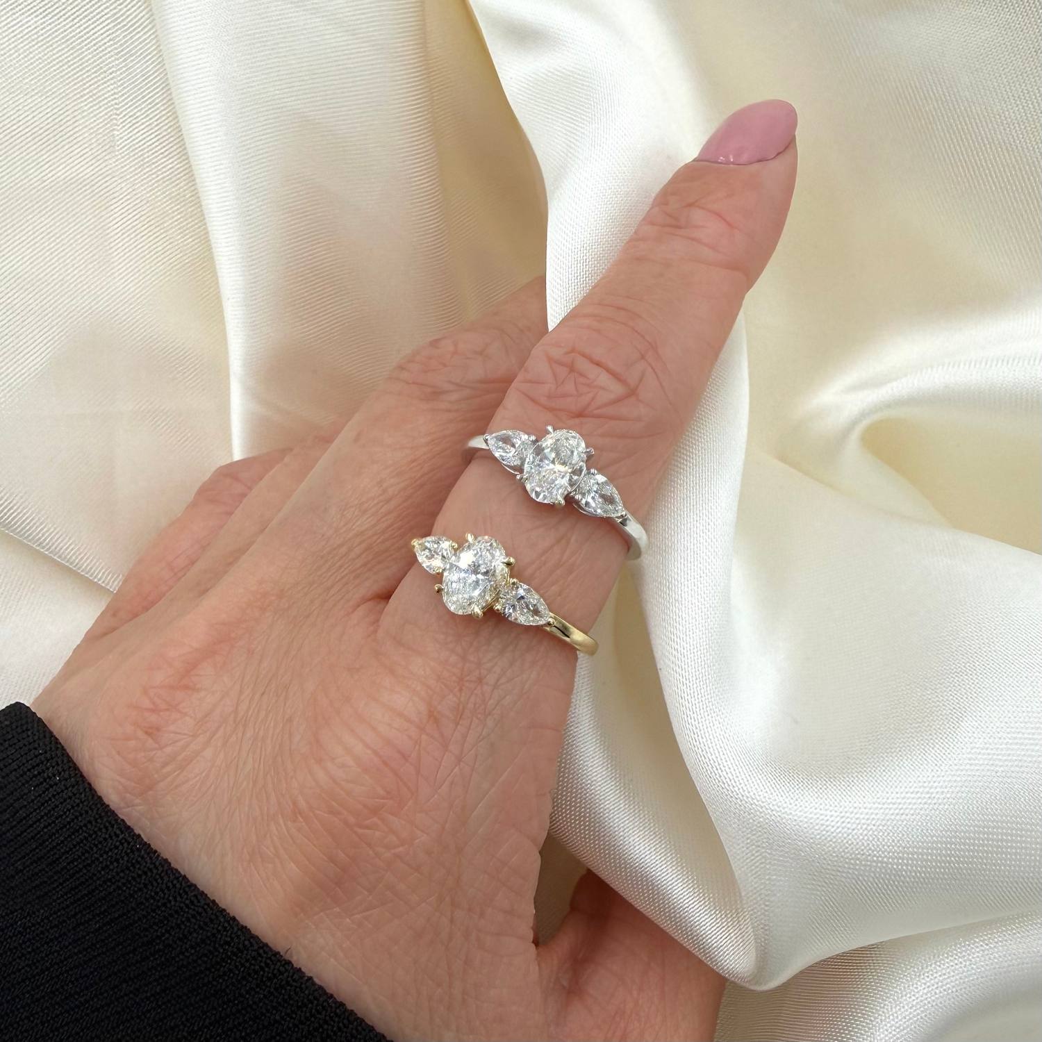 Aveny LUXURY - Ring m. 3 brillanter, 1,10 ct. w/si - 14 kt. guld - Image 3