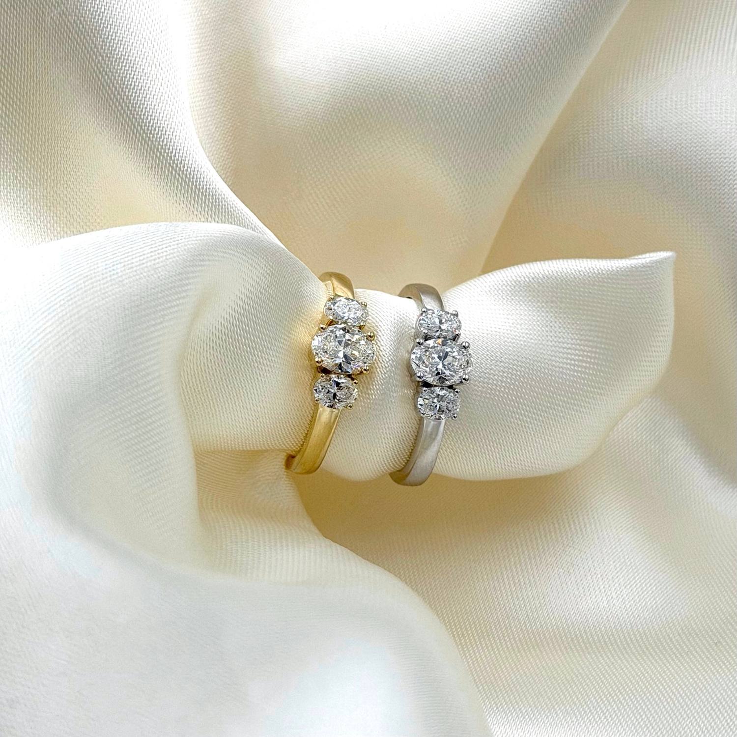 Aveny LUXURY - Ring m. 3 brillanter, 87 ct. w/si - 14 kt. guld - Image 4