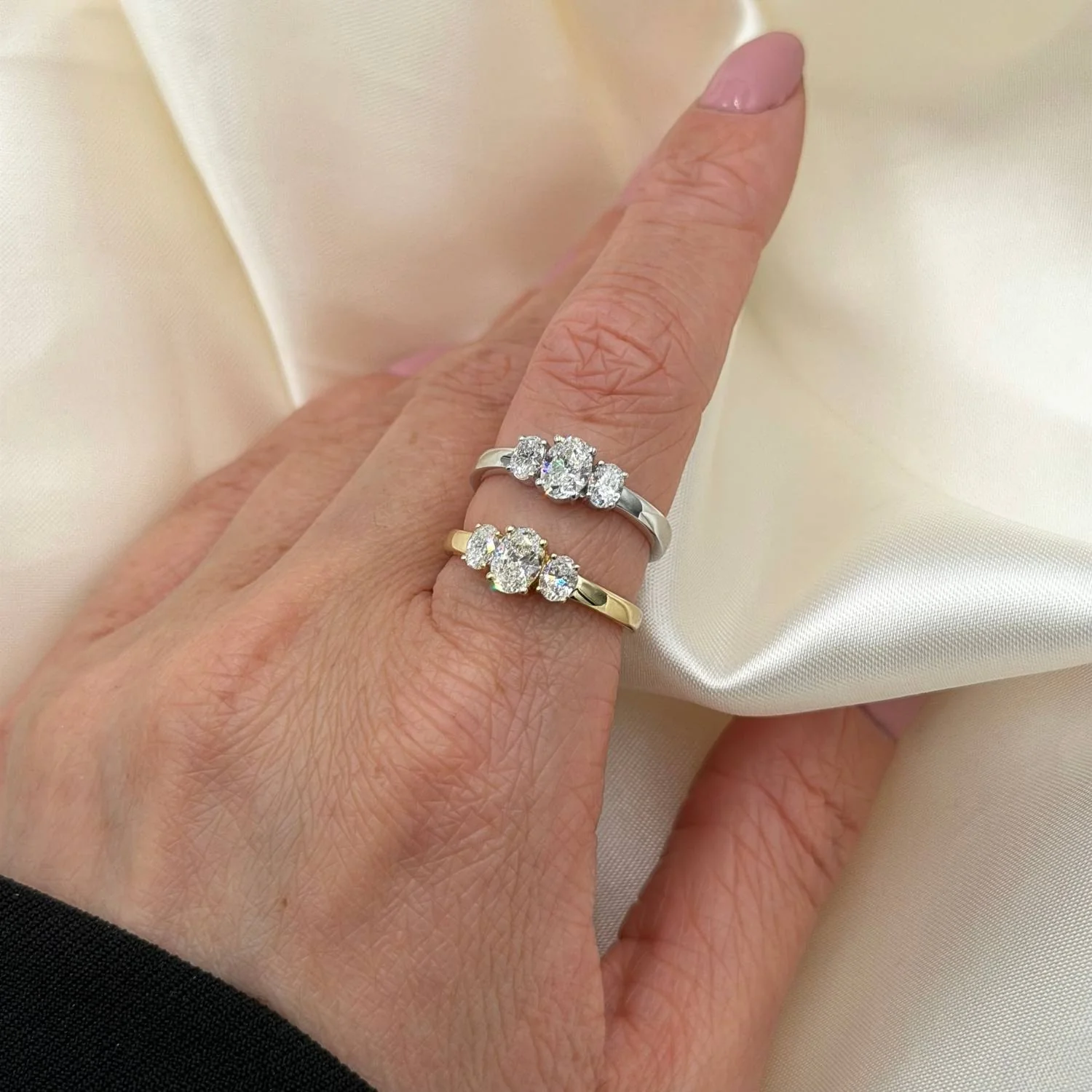 Aveny LUXURY - Ring m. 3 brillanter, 87 ct. w/si - 14 kt. hvidguld - Image 5