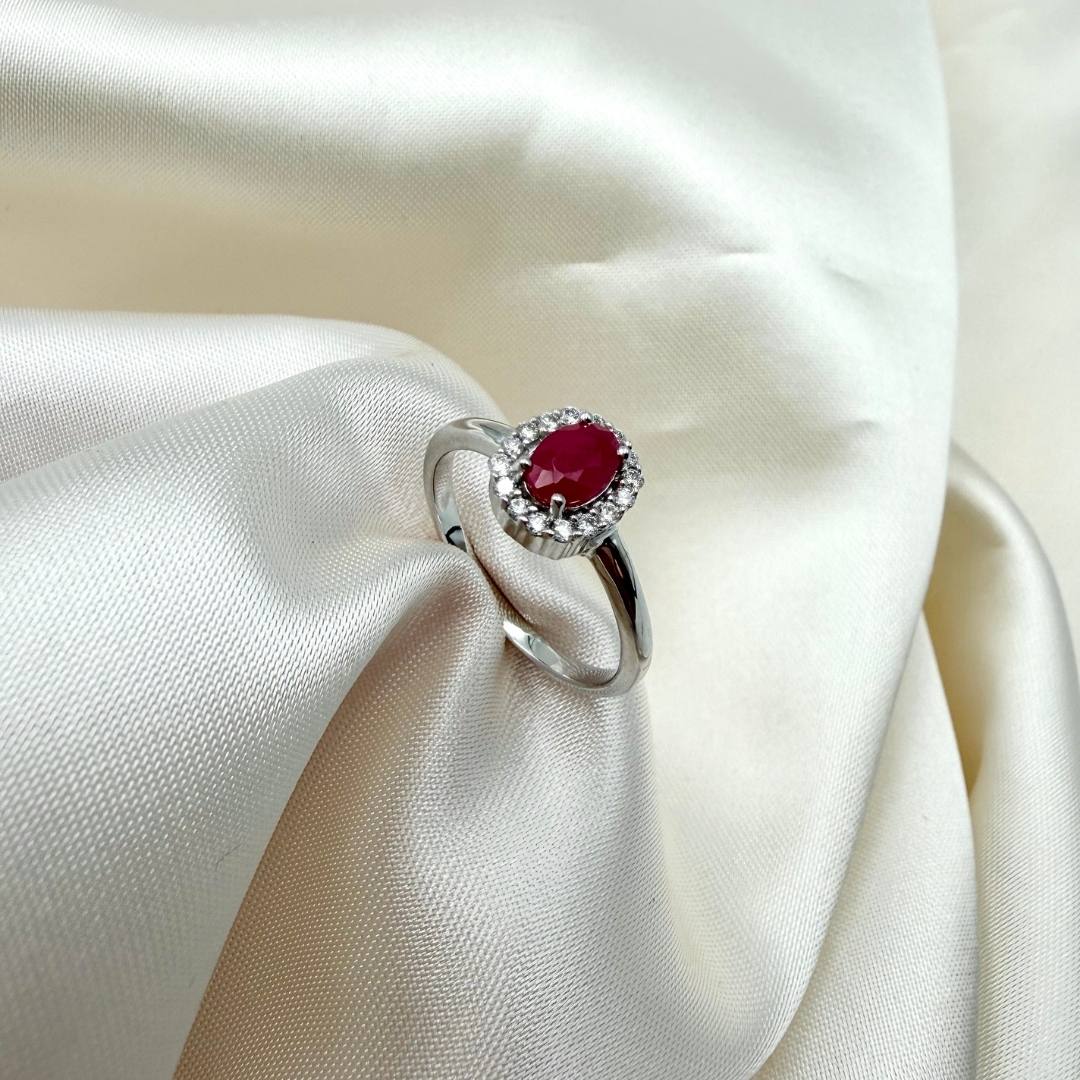 Aveny LUXURY - Ring m. rubin, 16 x 0,01 ct. w/si - 14 kt. hvidguld - Image 3