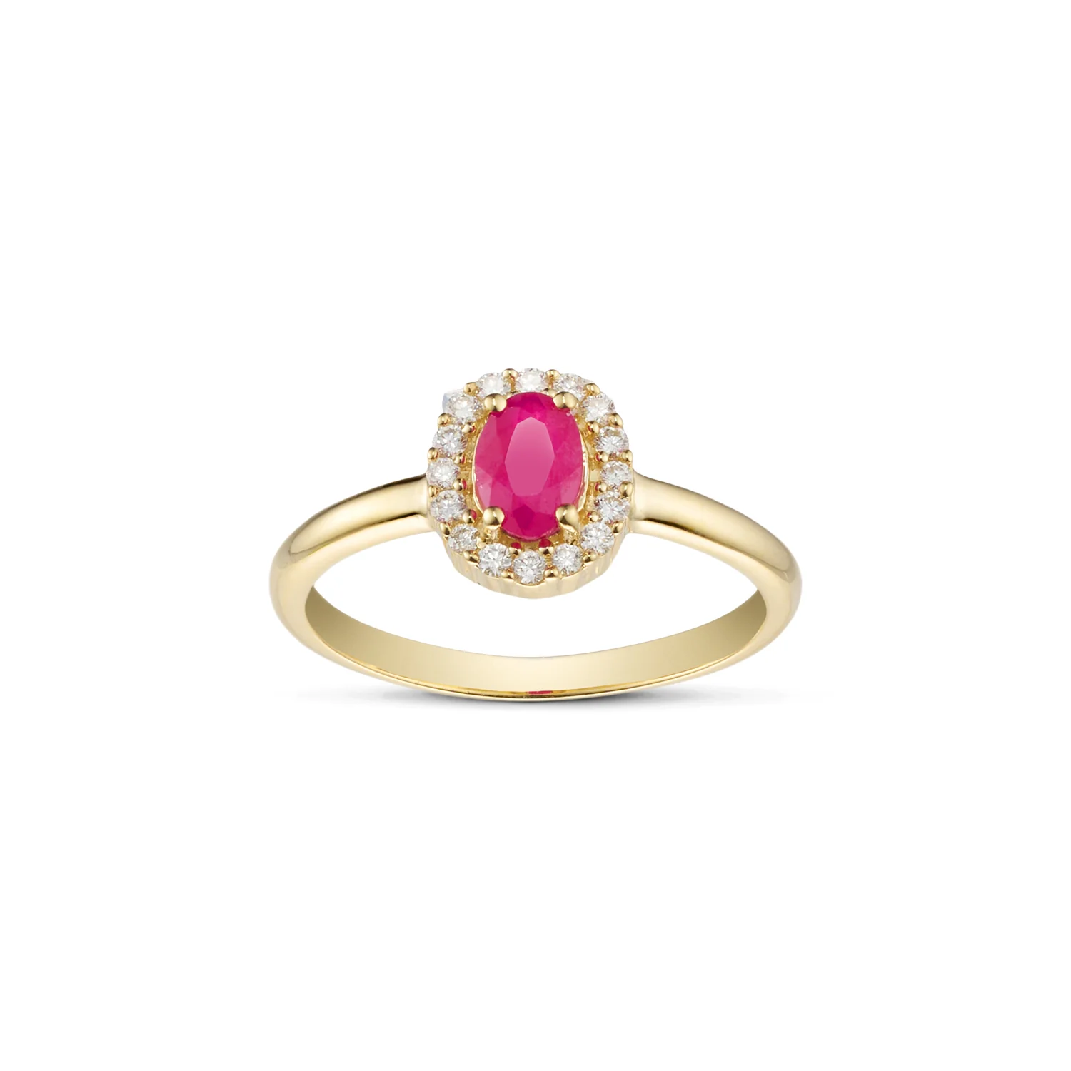 Aveny LUXURY - Ring m. rubin, 16x0,01 ct. w/si - 14 kt. guld