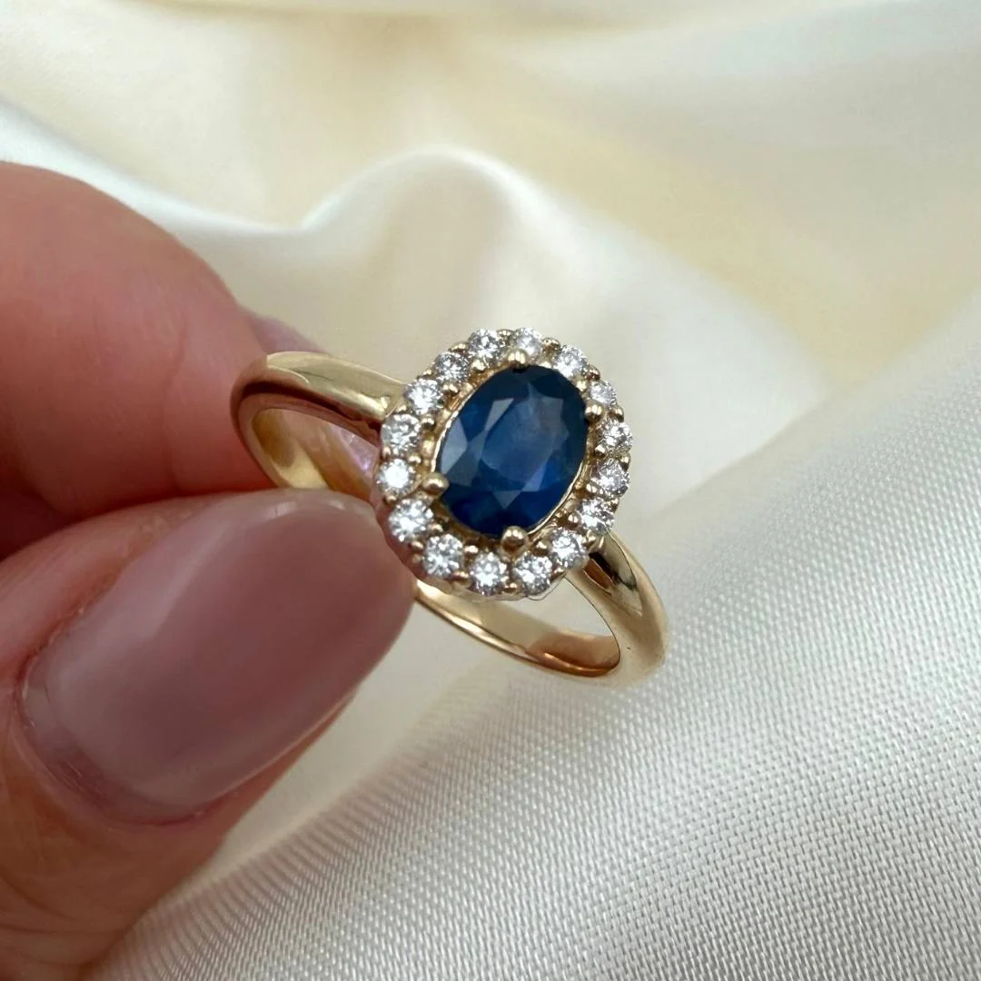 Aveny LUXURY - Ring m. safir, 16x0,01 ct. w/si - 14. kt guld - Image 3