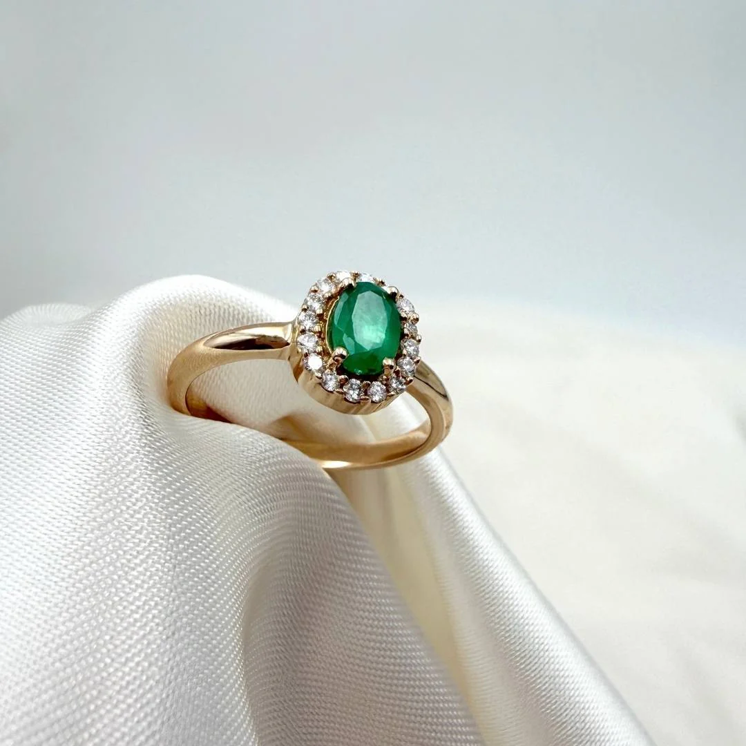 Aveny LUXURY - Ring m. smaragd, 16x0,01 ct. w/si - 14 kt. guld - Image 3