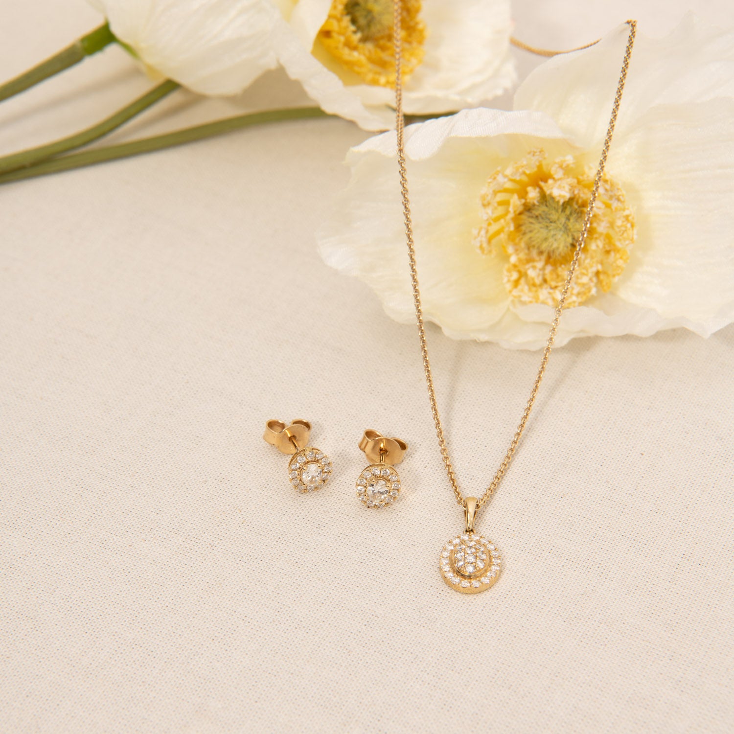 Aveny LUXURY - Roset ørestikker m. 26 brillianter, 0,49 ct. w/si - 14 kt. guld - Image 5