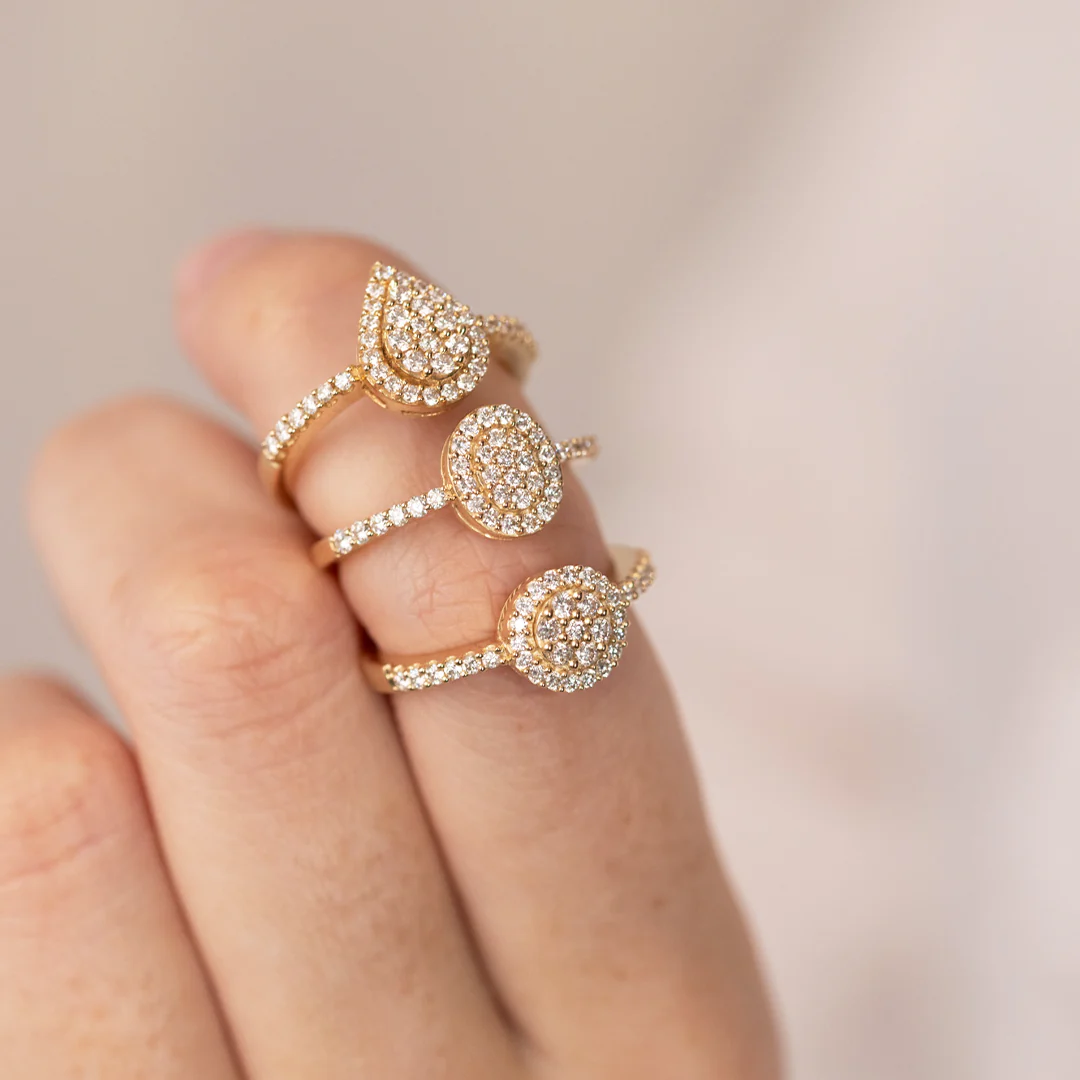 Aveny LUXURY - Roset ring, 0,40ct. - 14 kt. guld - Image 3