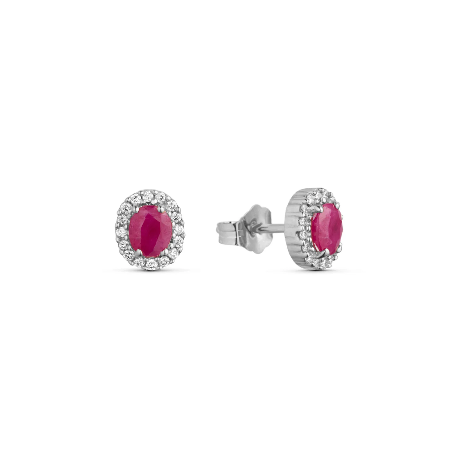 Aveny LUXURY - Rubin ørestikker, 32x0,005 ct. w/si - 14 kt. hvidguld