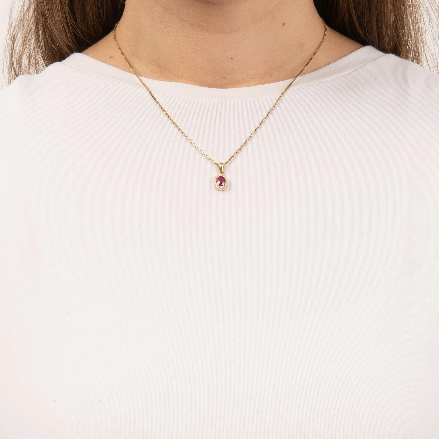 Aveny LUXURY - Rubin vedhæng, 16x0,01 ct. w/si - 14 kt. guld - Image 2