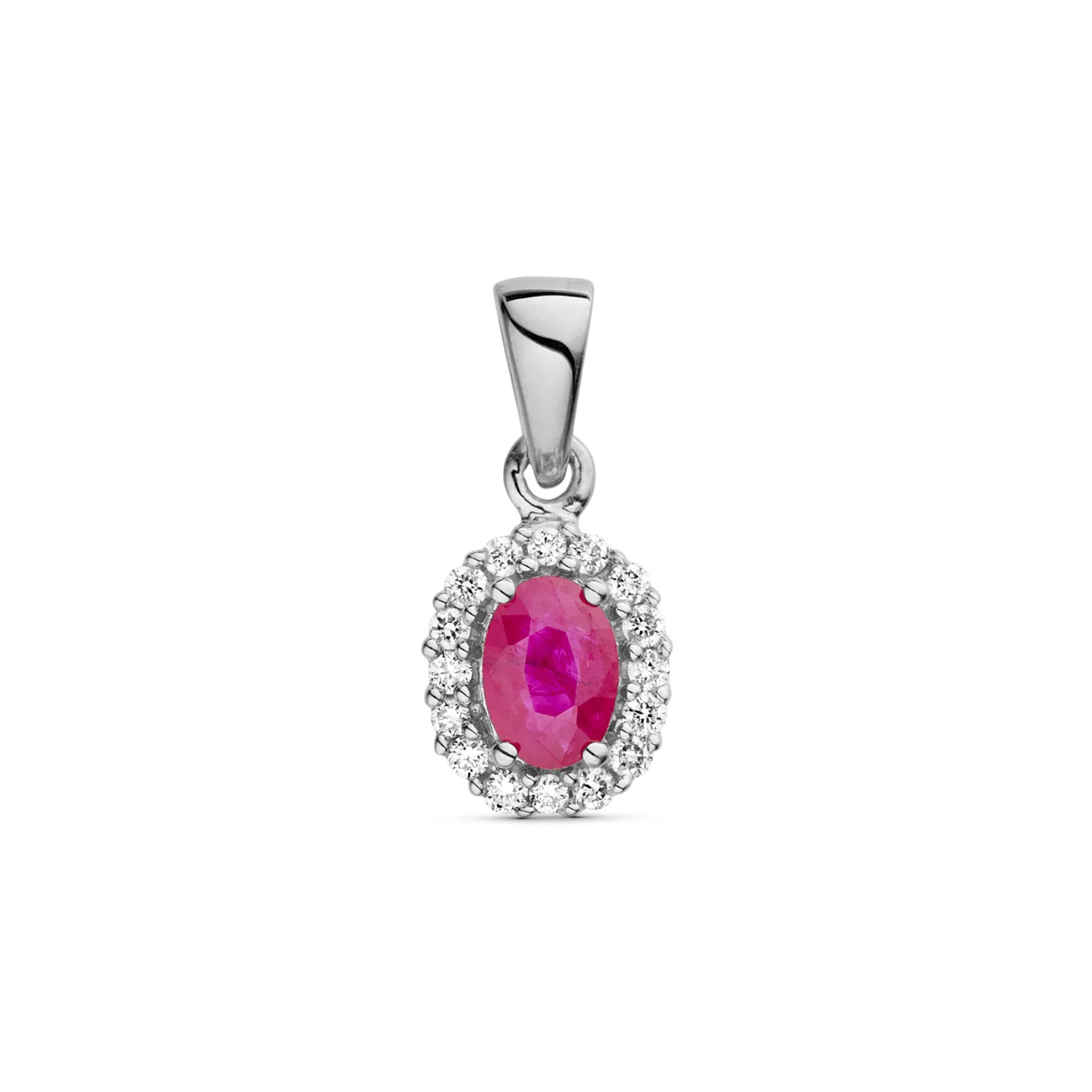 Aveny LUXURY - Rubin vedhæng, 16x0,01 ct. w/si - 14 kt. hvidguld