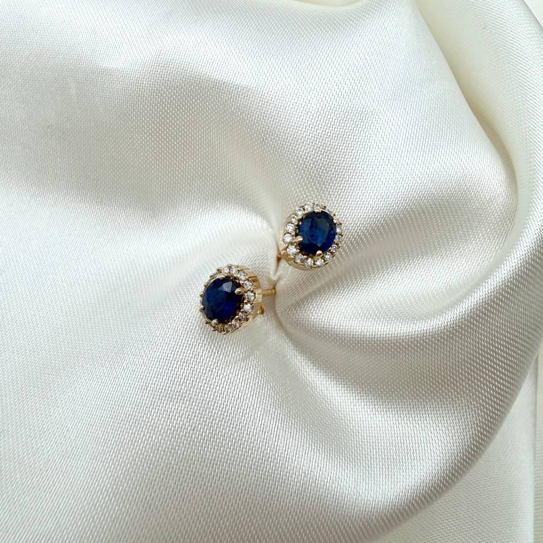 Aveny LUXURY - Safir ørestikker, 32x0,005 ct. w/si - 14 kt. guld - Image 3