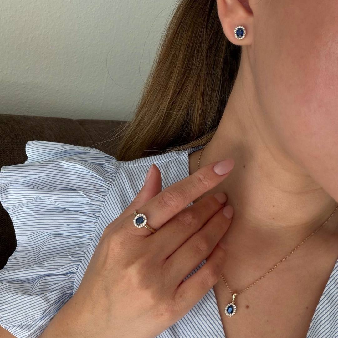 Aveny LUXURY - Safir vedhæng, 16x0,01 ct. w/si - 14 kt. guld - Image 3