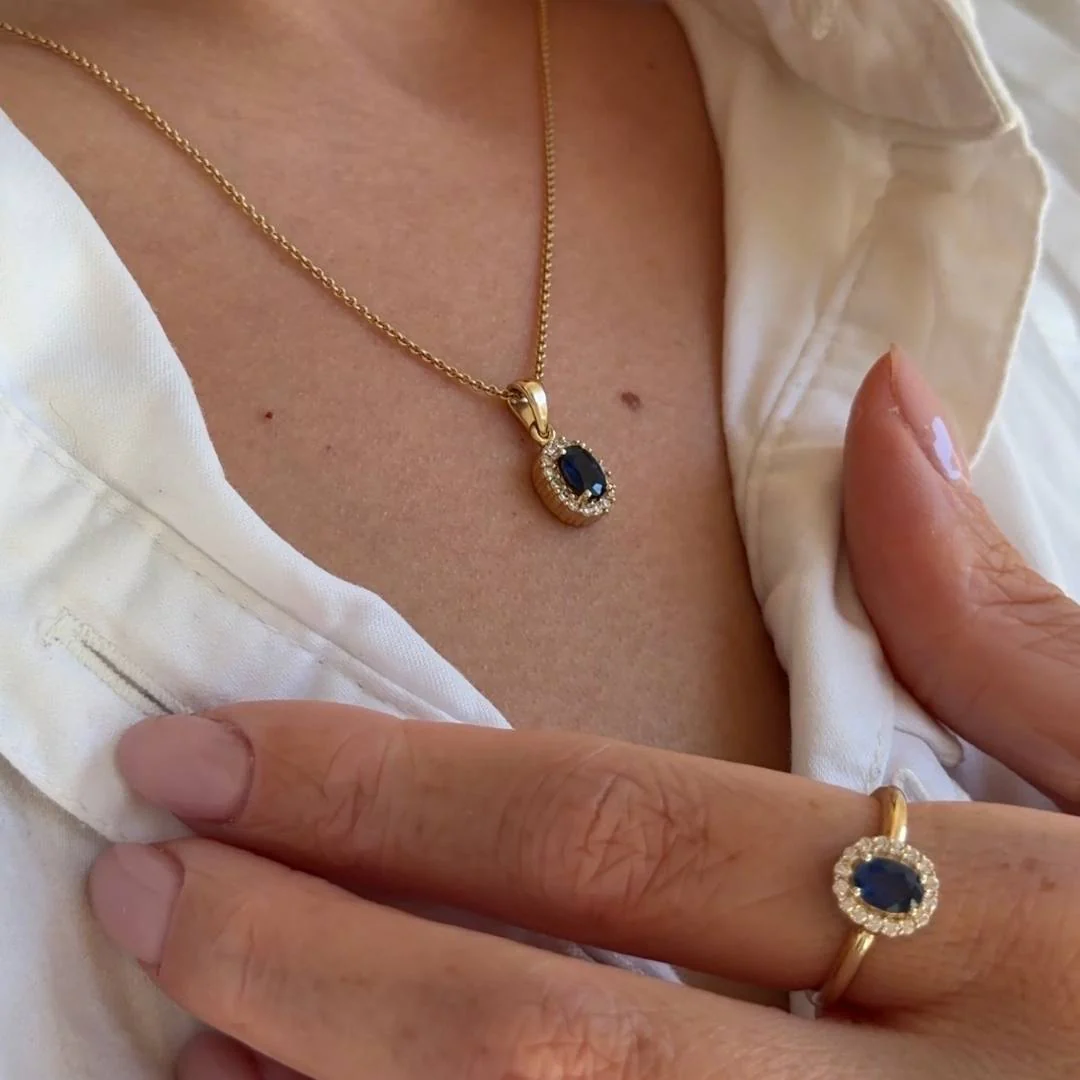 Aveny LUXURY - Safir vedhæng, 16x0,01 ct. w/si - 14 kt. guld - Image 6