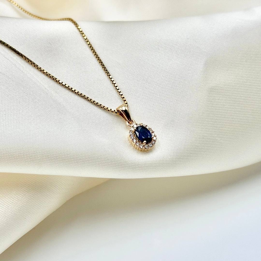 Aveny LUXURY - Safir vedhæng, 16x0,01 ct. w/si - 14 kt. guld - Image 7