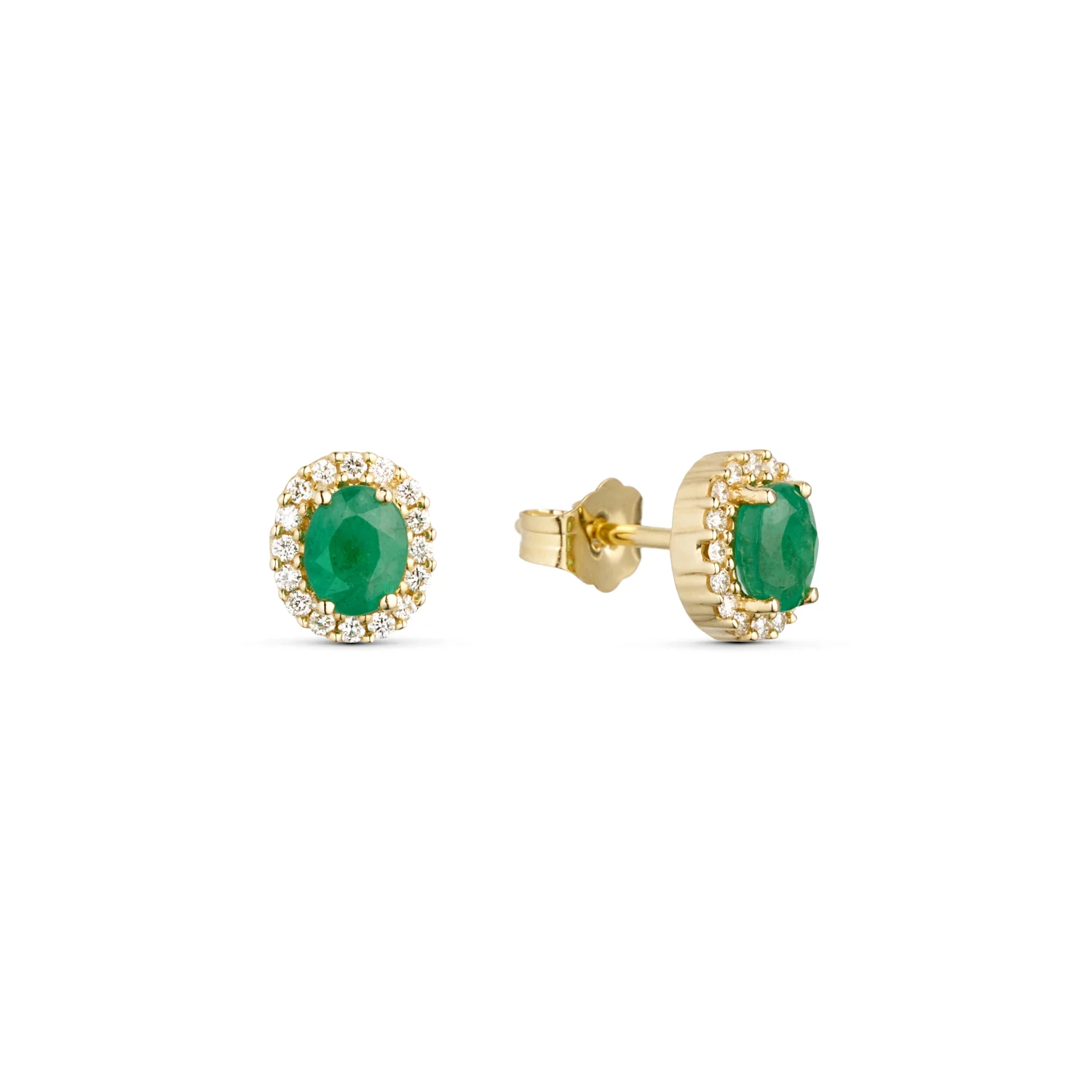 Aveny LUXURY - Smaragd ørestikker, 32x0,005 ct. w/si - 14 kt. guld