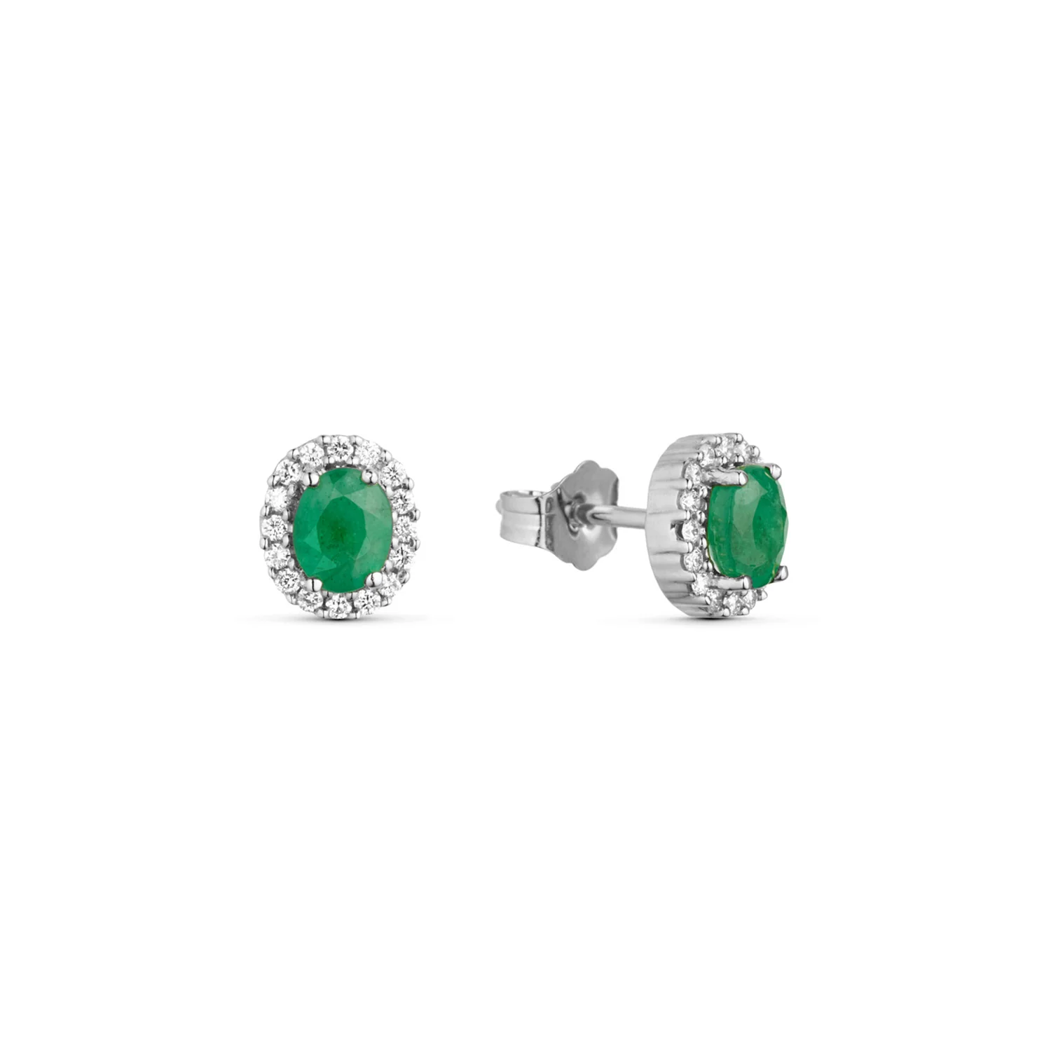 Aveny LUXURY - Smaragd ørestikker, 32x0,005 ct. w/si - 14 kt hvidguld