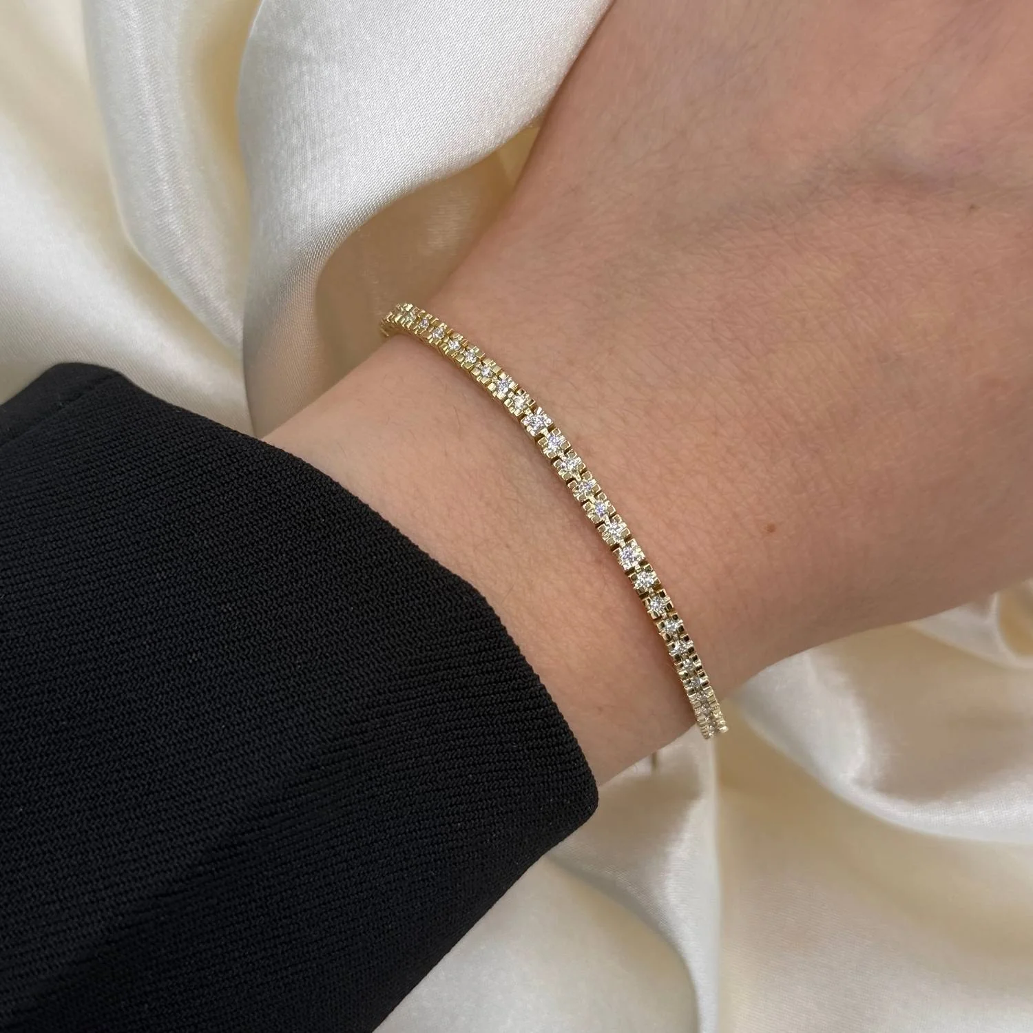 Aveny LUXURY - Tennisarmbånd, 17,5 cm/0,91 ct. w/si - 14 kt. guld - Image 4