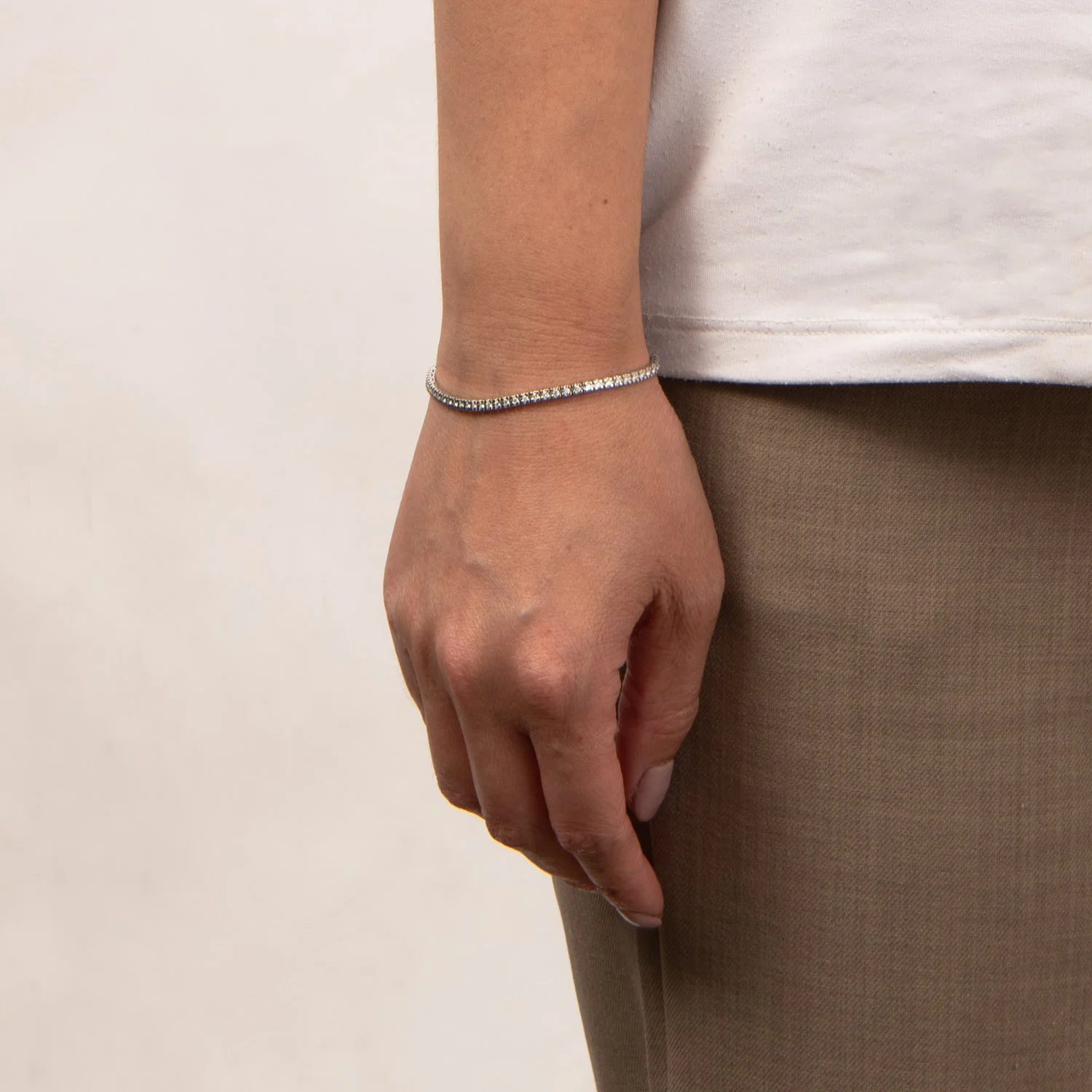 Aveny LUXURY - Tennisarmbånd, 17,5 cm/0,91 ct. w/si - 14 kt. hvidguld - Image 2