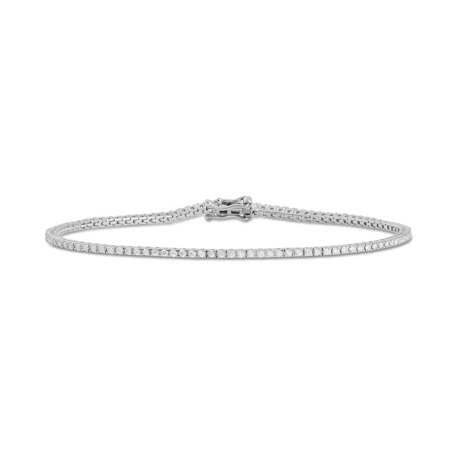 Aveny LUXURY - Tennisarmbånd, 92 brilliant, 0,88 ct w/si - 14 kt hvidguld