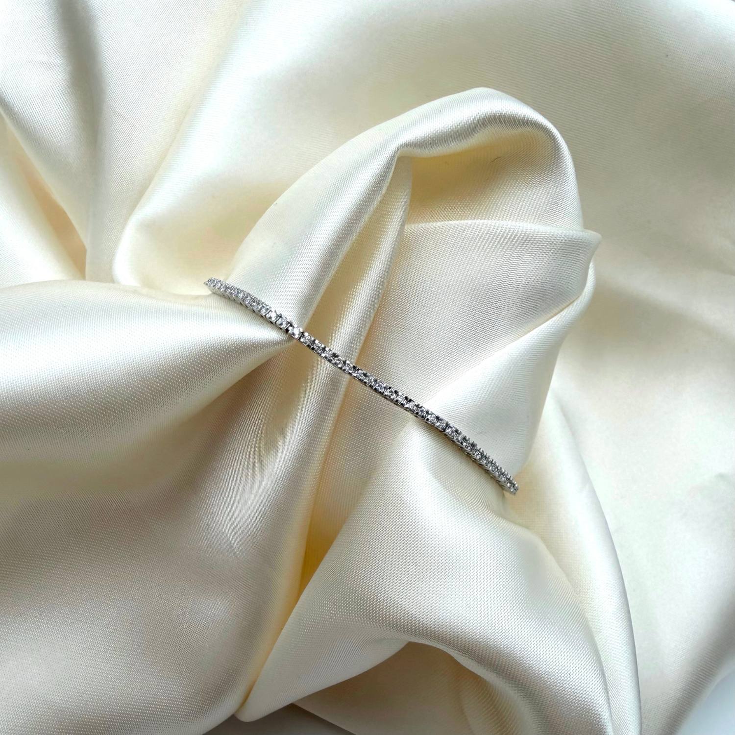 Aveny LUXURY - Tennisarmbånd, 92 brilliant, 0,88 ct w/si - 14 kt hvidguld - Image 3