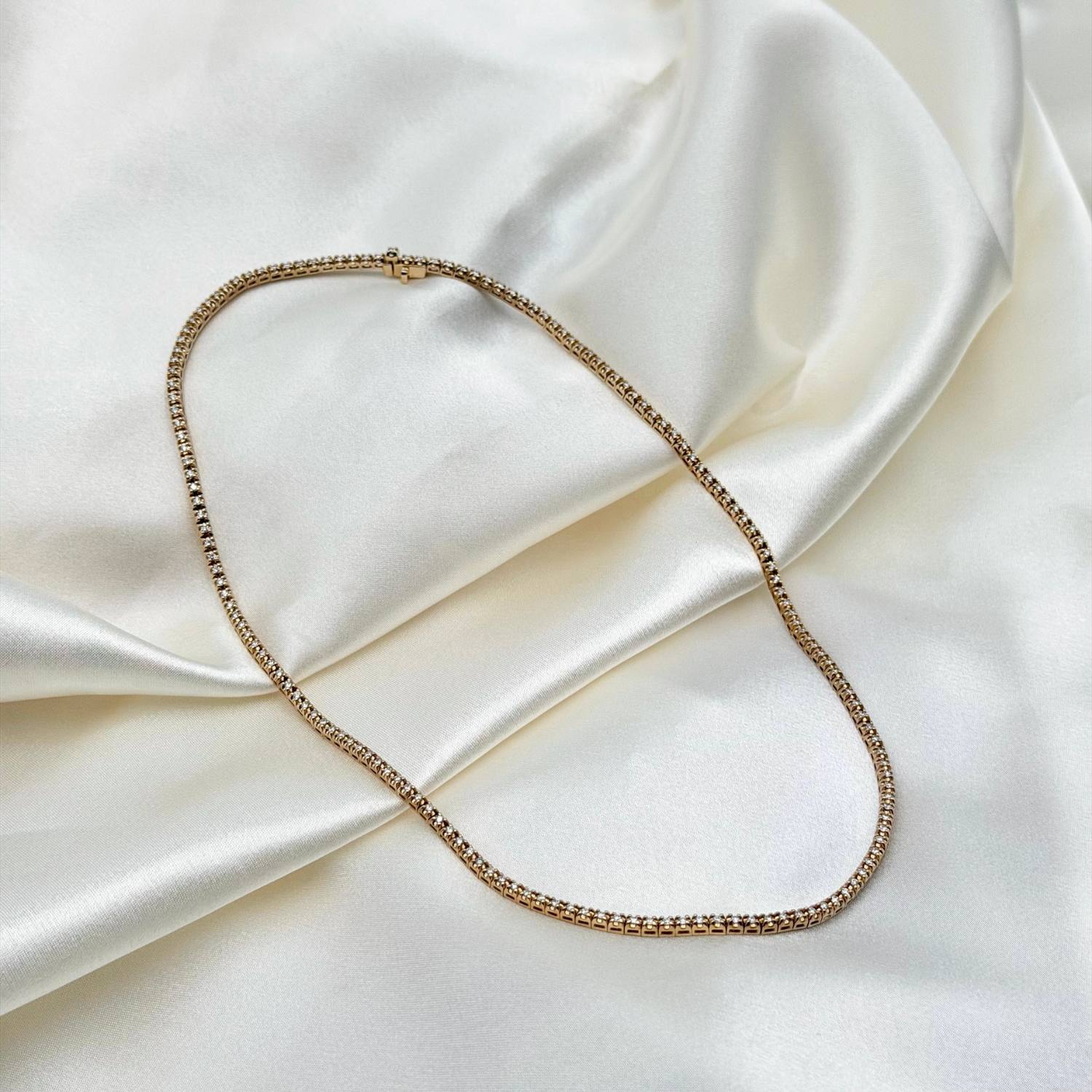 Aveny LUXURY - Tennishalskæde, 42 cm/1,92 ct. w/si - E3006-1A-RG-42CM - Image 3