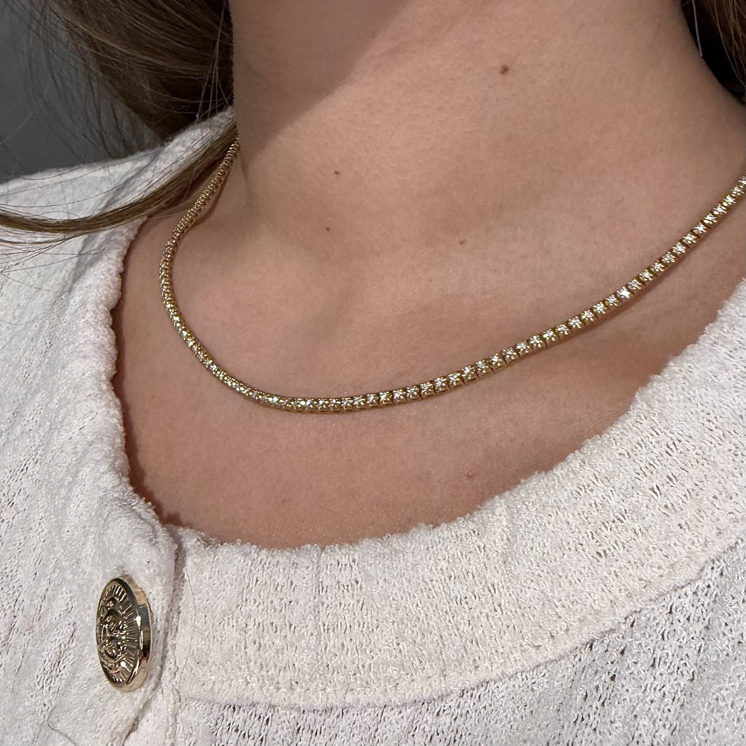 Aveny LUXURY - Tennishalskæde, 42 cm/1,92 ct. w/si - E3006-1A-RG-42CM - Image 6