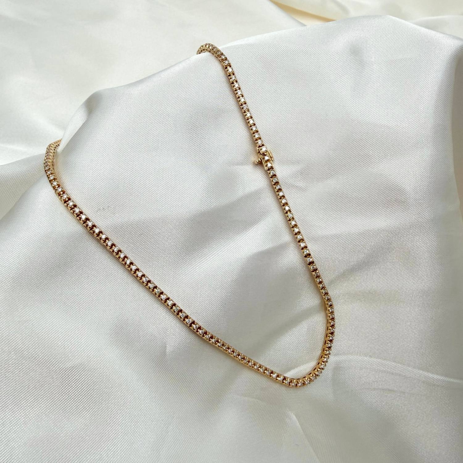 Aveny LUXURY - Tennishalskæde, 42 cm/1,92 ct. w/si - E3006-1B-RG-42CM - Image 5