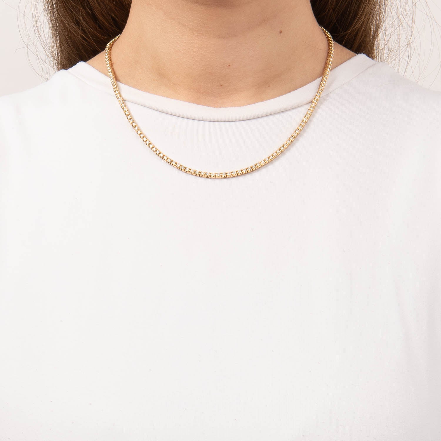 Aveny LUXURY - Tennishalskæde, 42 cm/3,00 ct. w/si - E3812-5-RG-42CM - Image 2
