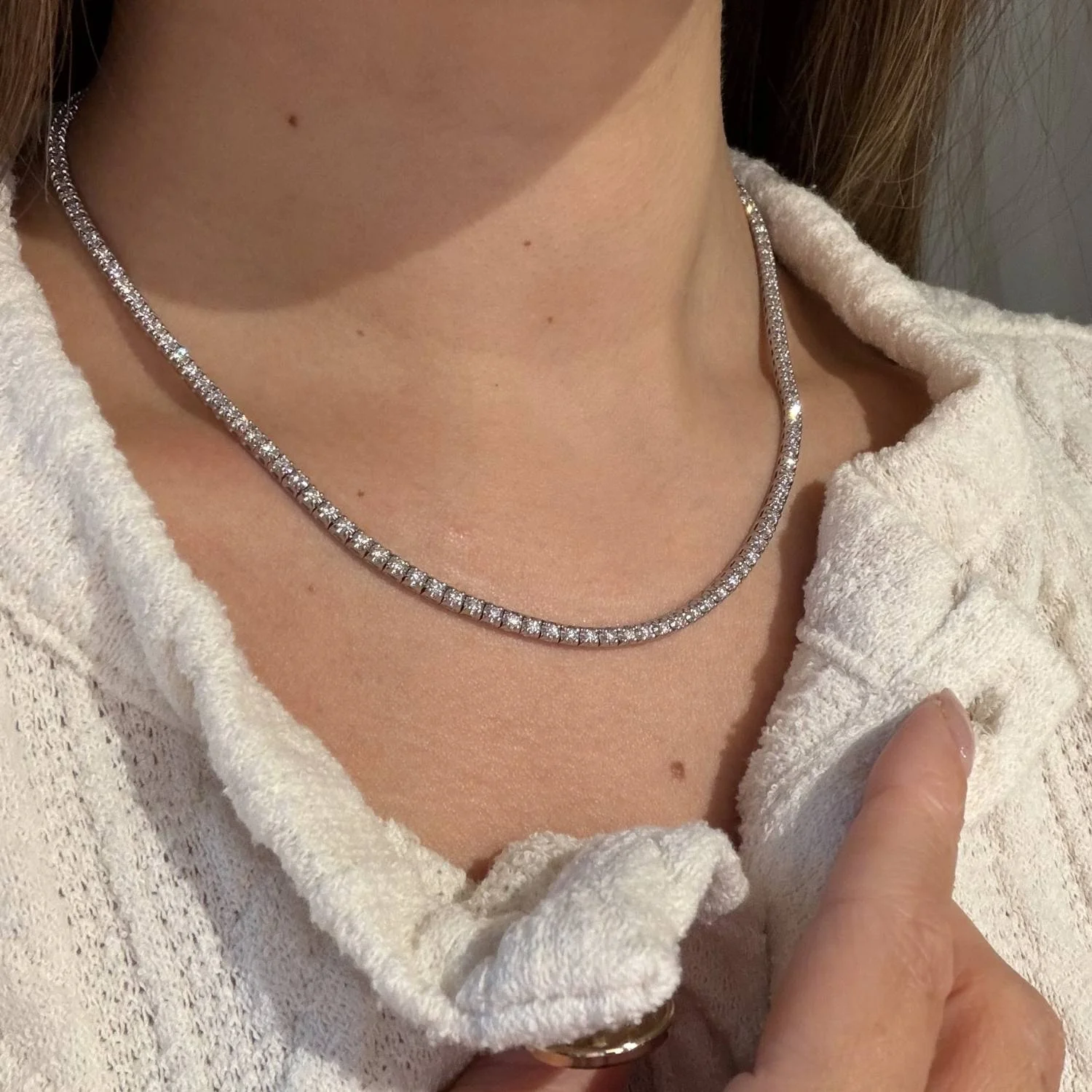 Aveny LUXURY - Tennishalskæde, 42 cm/3,01 ct. w/si - E3812-6-HG-42CM - Image 4