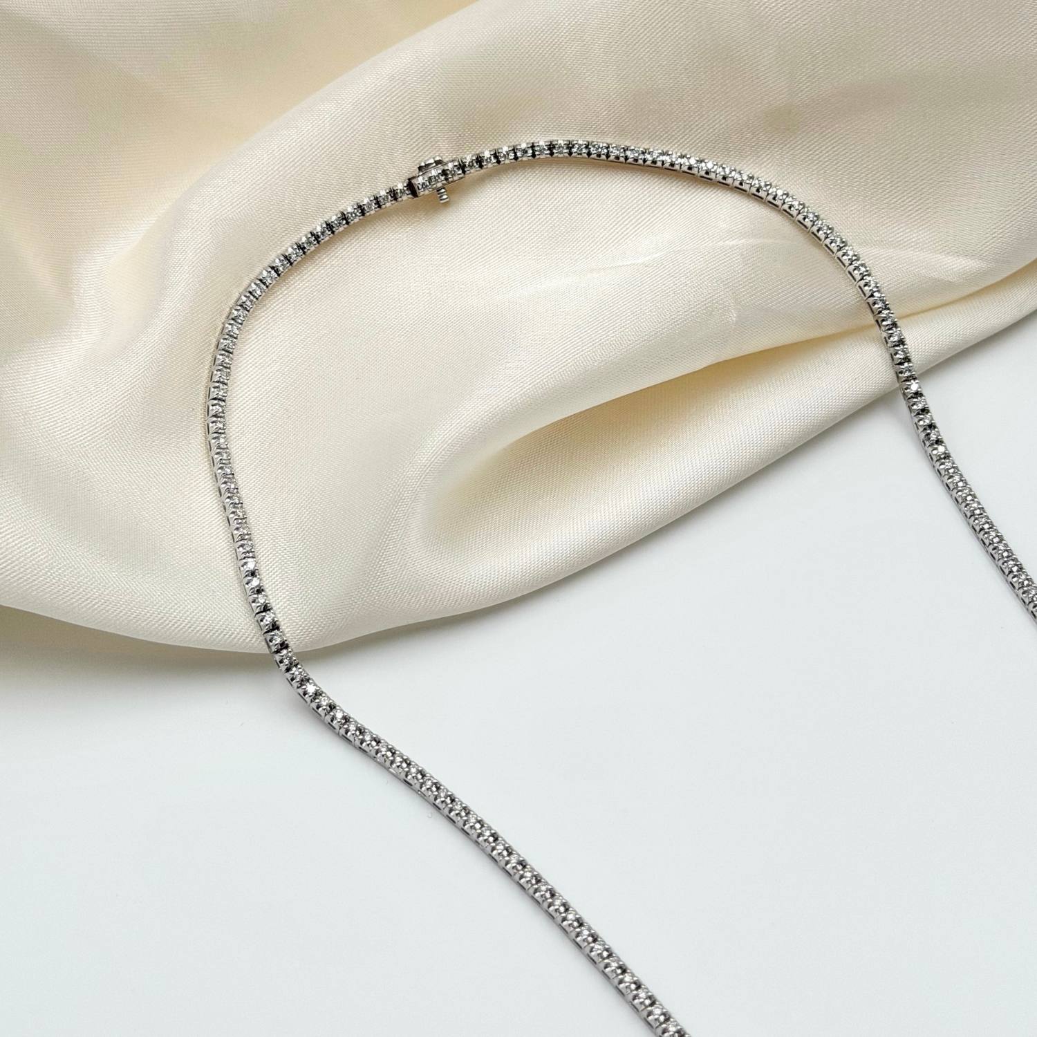 Aveny LUXURY - Tennishalskæde, 45 cm/2,05 ct. w/si - E3346-4-HG-45CM - Image 5