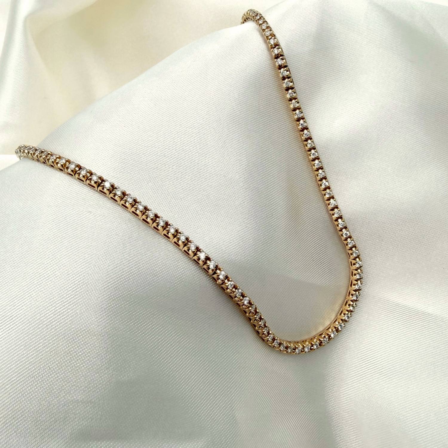 Aveny LUXURY - Tennishalskæde, 45 cm/3,19 ct. w/si - E4047-7A-RG-45CM - Image 5