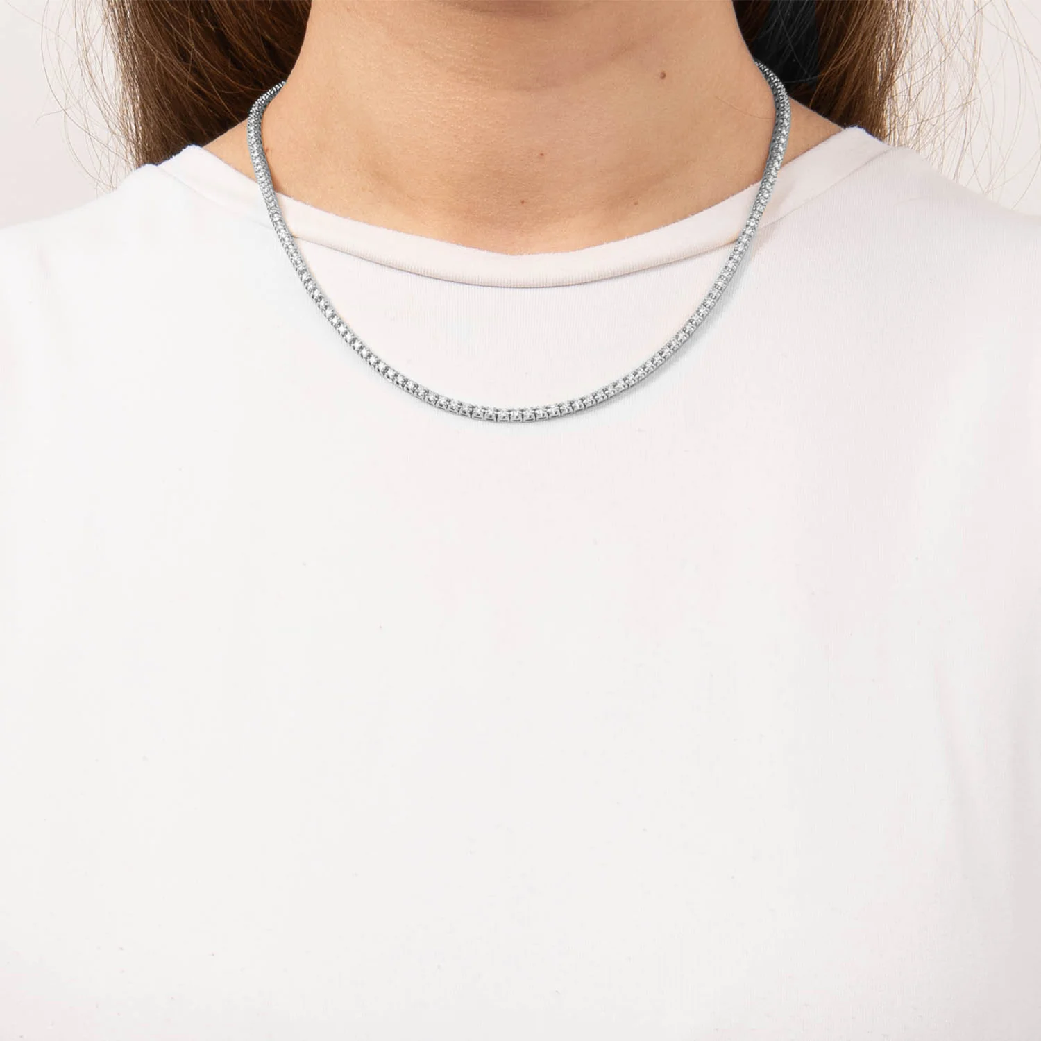 Aveny LUXURY - Tennishalskæde, 45 cm/3,20 ct. w/si - E4047-8-HG-45CM - Image 2