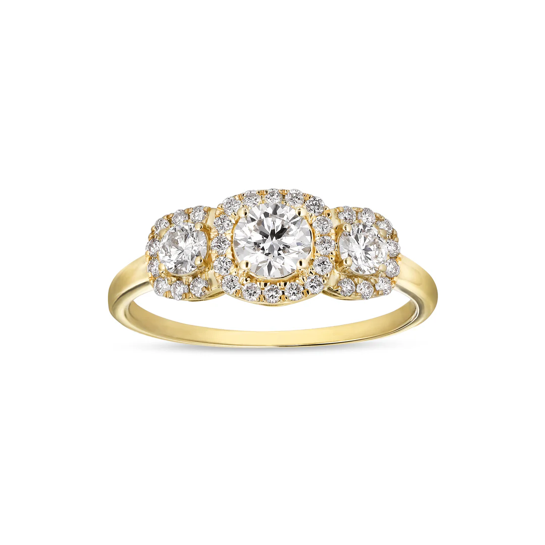 Aveny LUXURY - Trippel square roset ring, 0,75 ct. w/si - 14 kt. guld