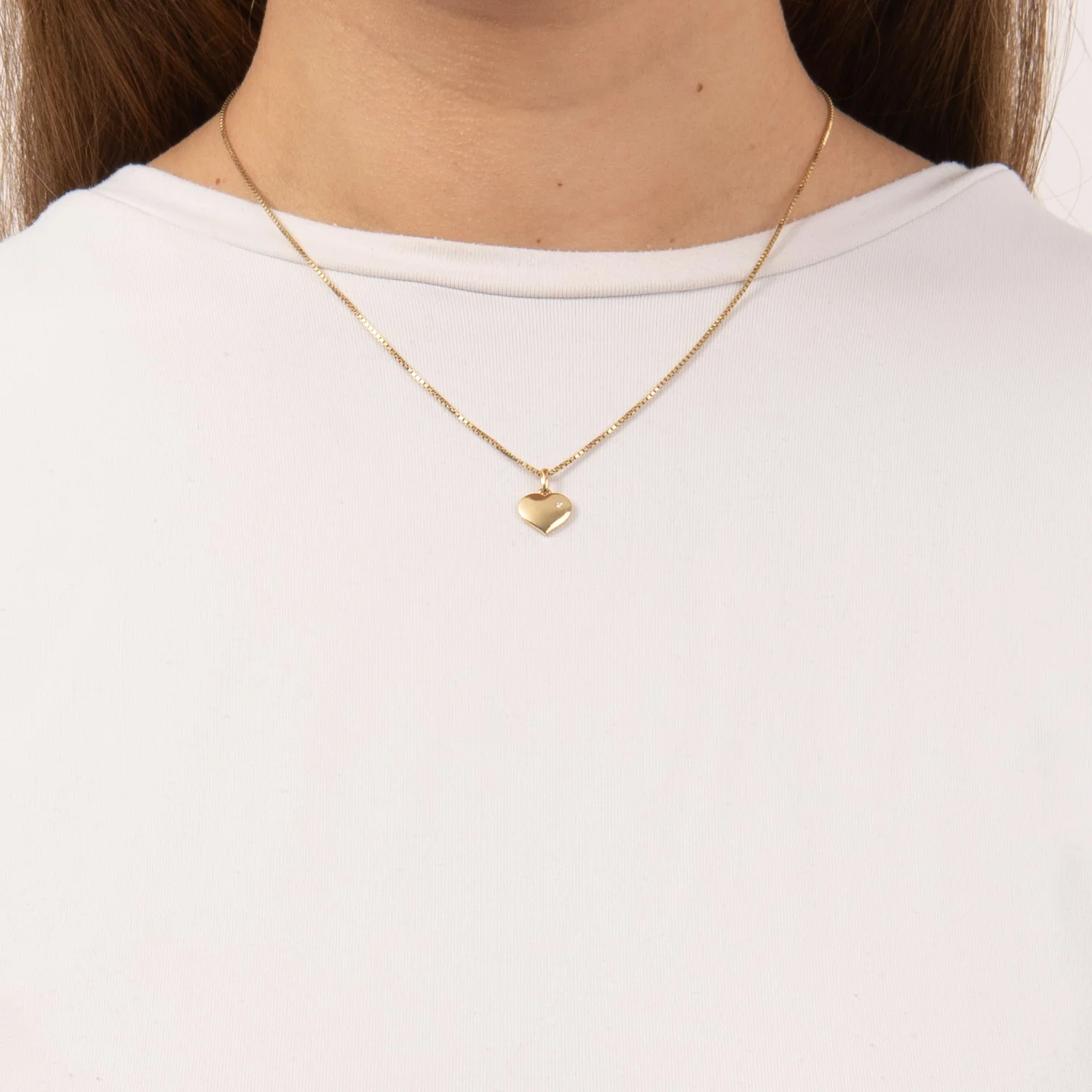 Aveny LUXURY - Vedhæng m. hjerte, 0,01ct. w/pi - 14 kt. guld - Image 2