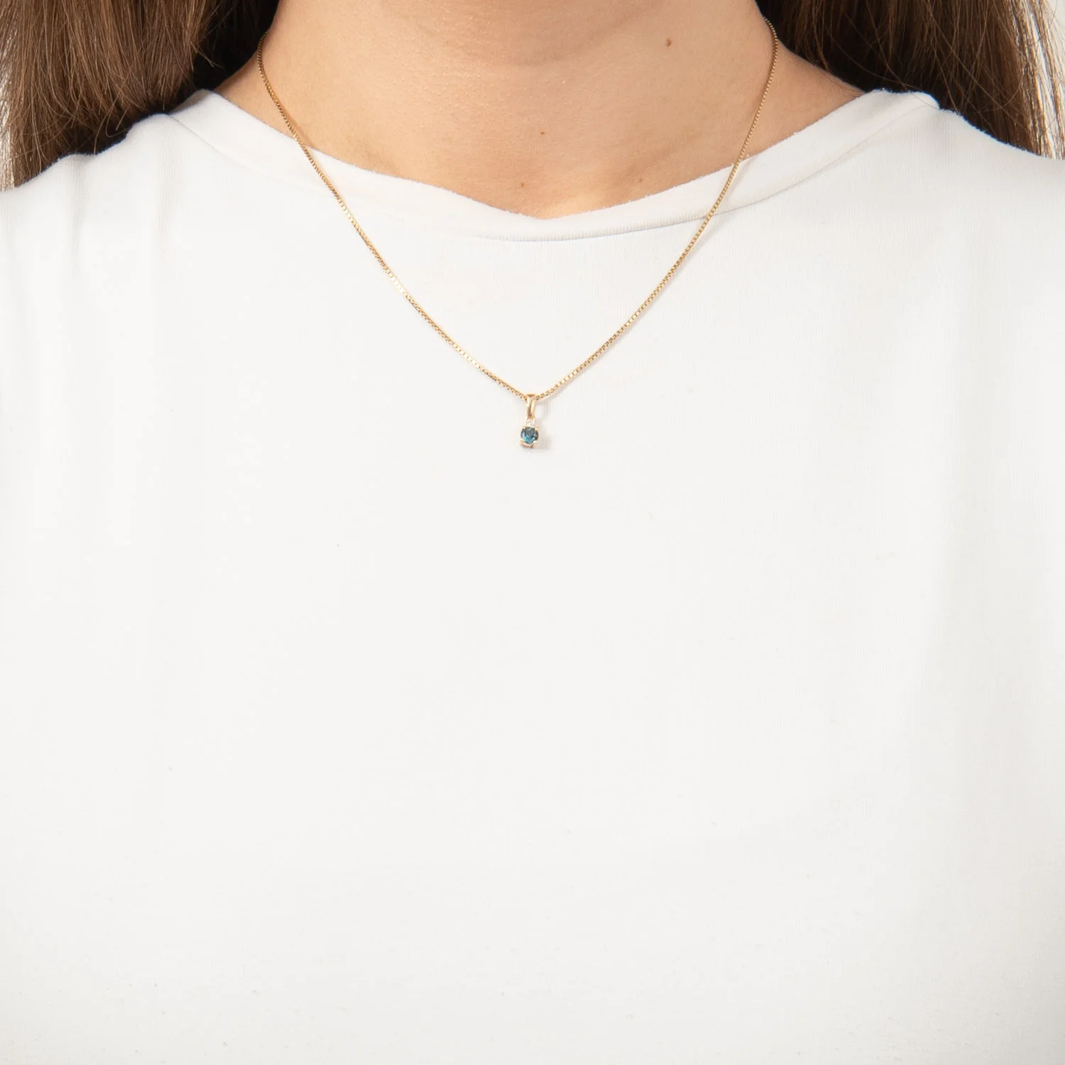 Aveny LUXURY - Vedhæng m. London Blue topas, 0,025 ct. w/si - 14 kt. guld - Image 2