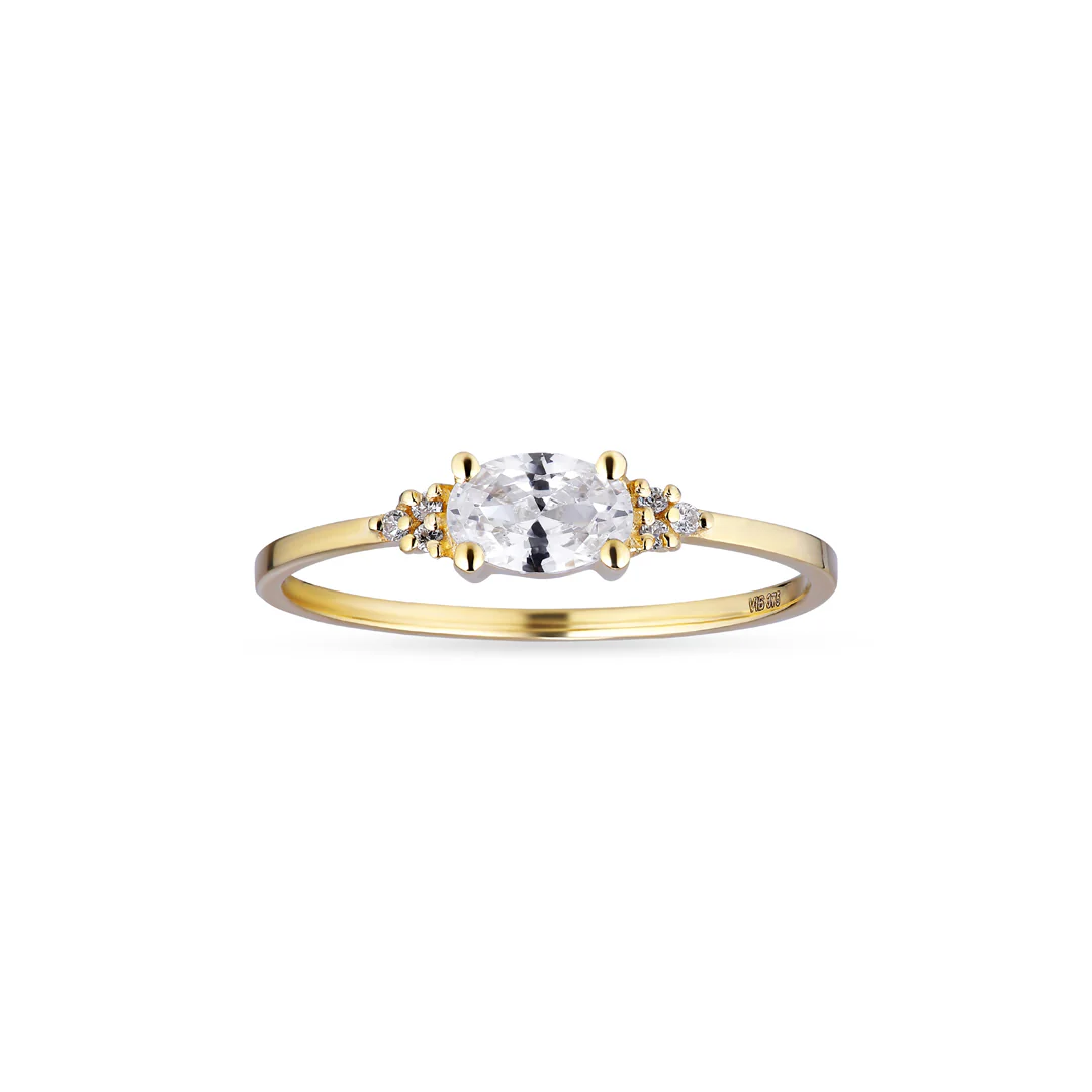 Aveny NINE K - Guld ring m. zirkonia - 9 kt. guld