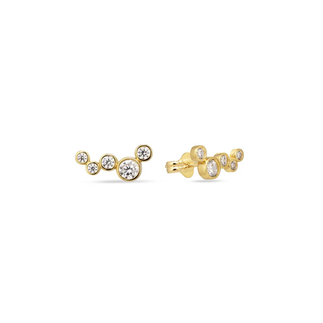 Aveny NINE K - Ørestikker, 10 x zirkonia - 9 kt. guld