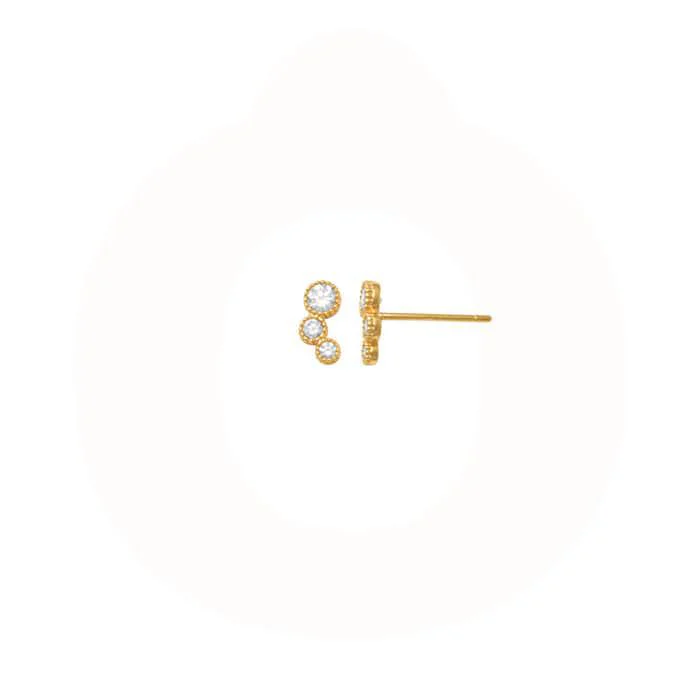 Aveny NINE K - Ørestikker, 6 x zirkonia - 9 kt. guld