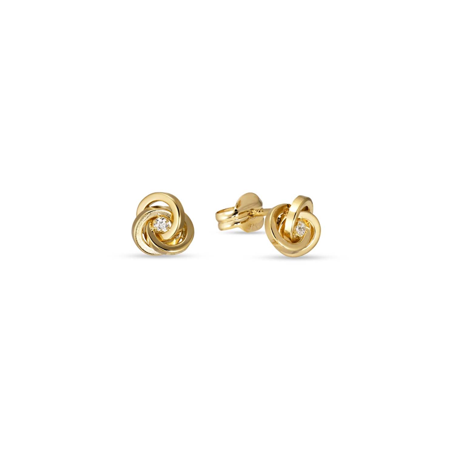Aveny NINE K - Ørestikker snoet, zirkonia - 9 kt. guld