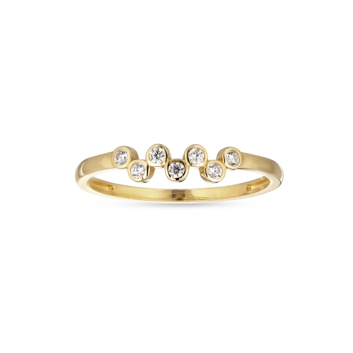 Aveny NINE K - Ring, 7 x zirkonia - 9 kt. guld