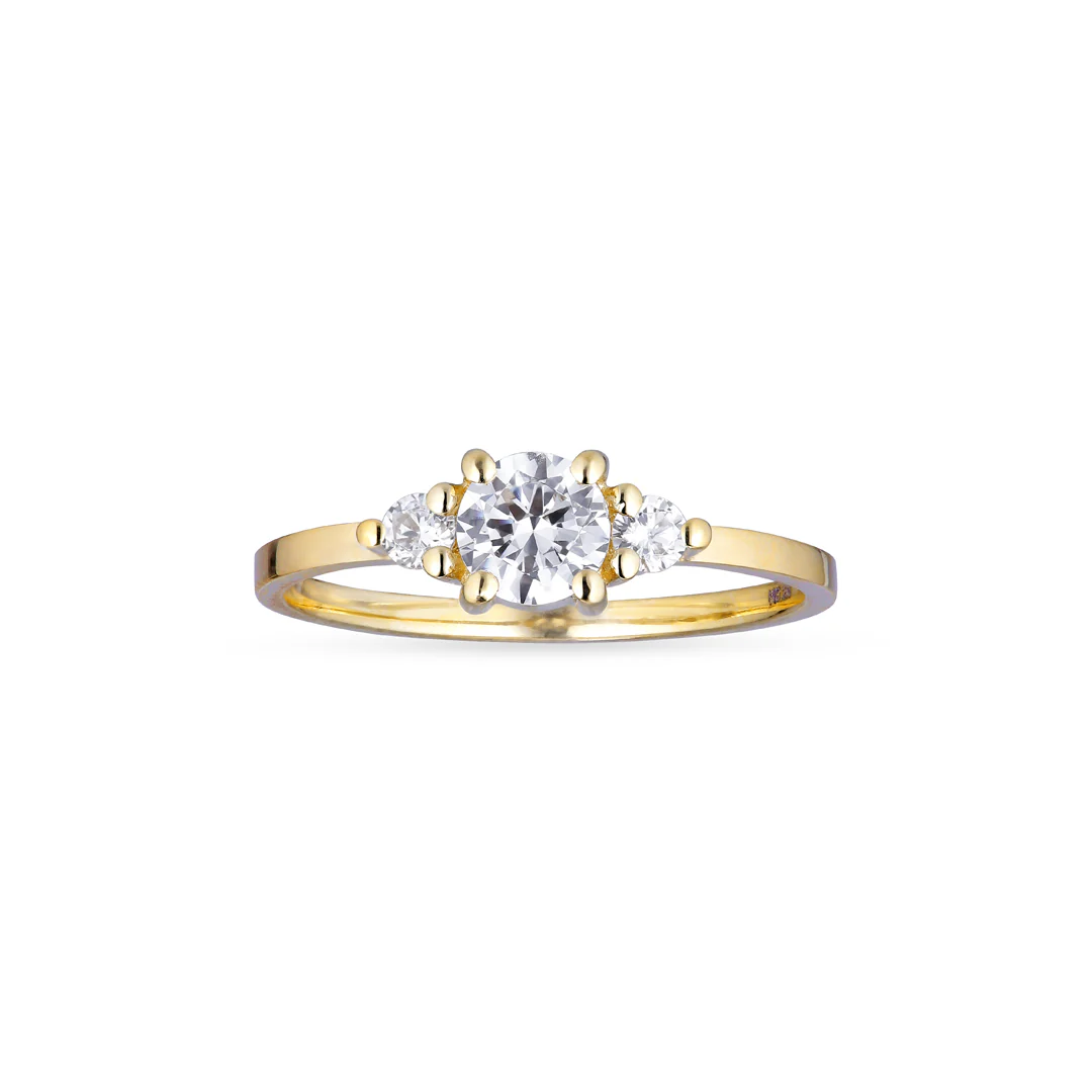 Aveny NINE K - Ring m. tre zirkonia - 9 kt. guld
