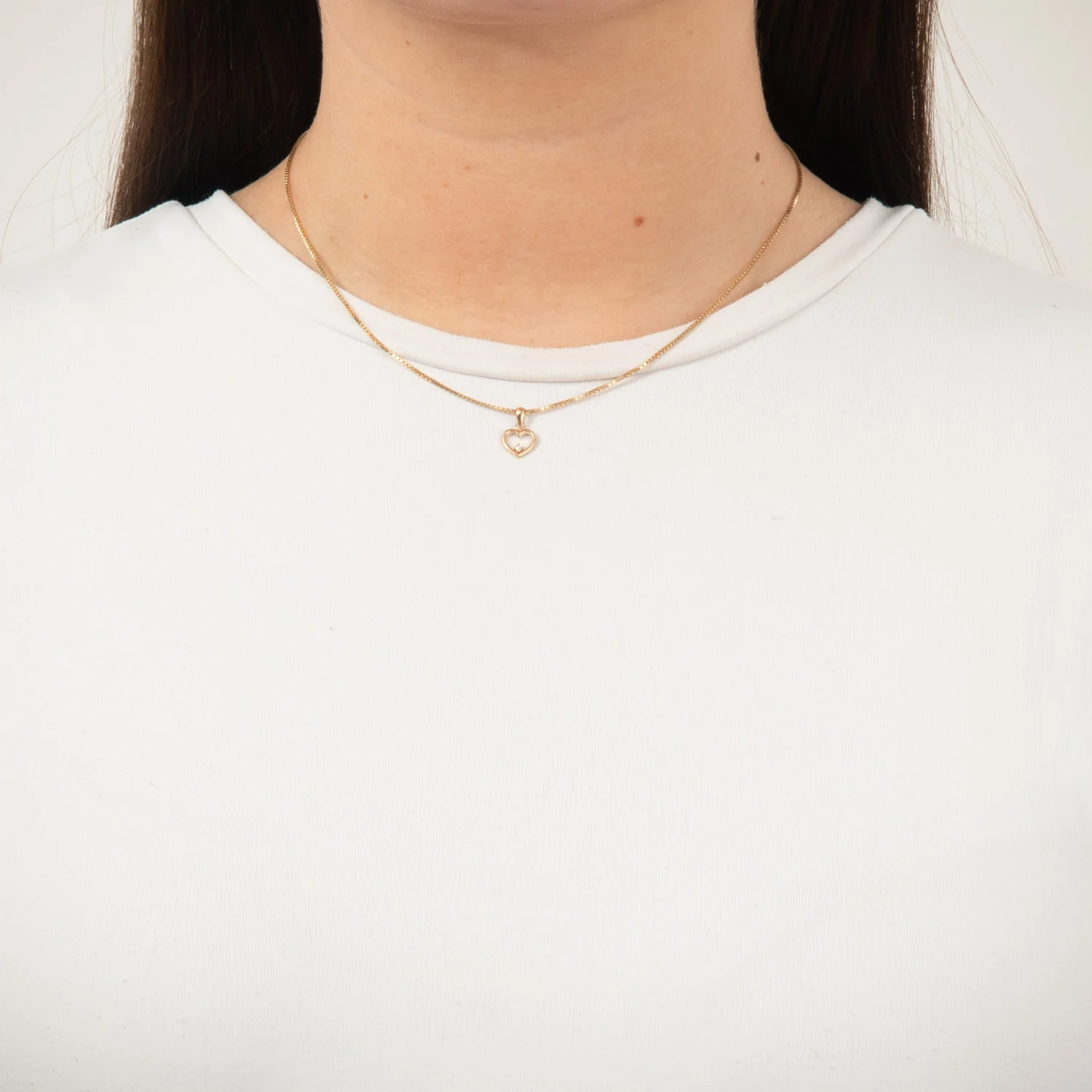 Aveny NINE K - Vedhæng m. åbent hjerte, zirkonia - 9 kt. guld - Image 2